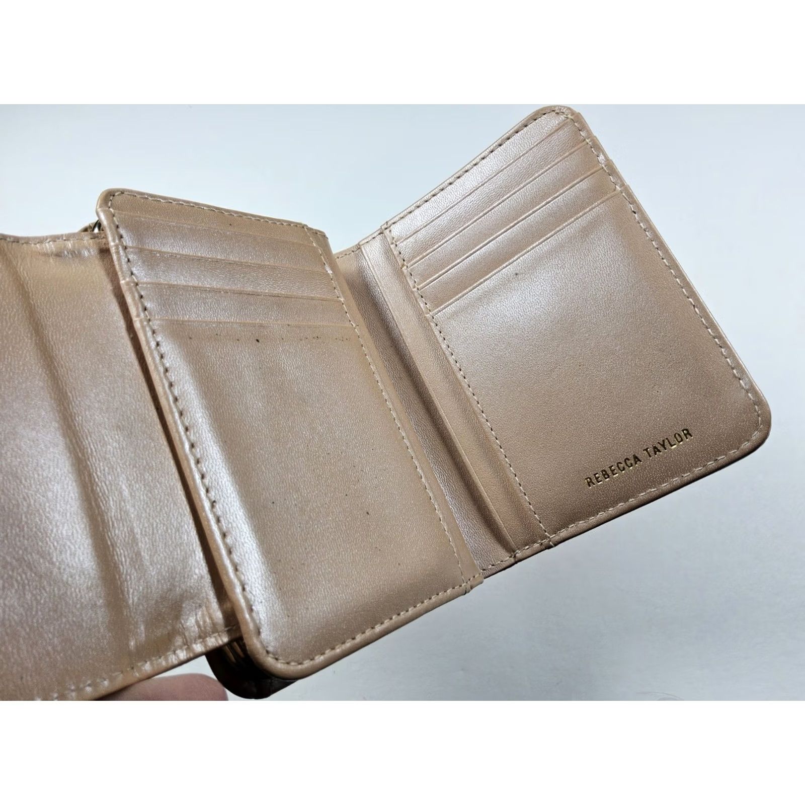 Vintage Rebecca Taylor Wallet Women's Orange Leather Patent Sparkle Glitter Size ONE SIZE - 6 Thumbnail