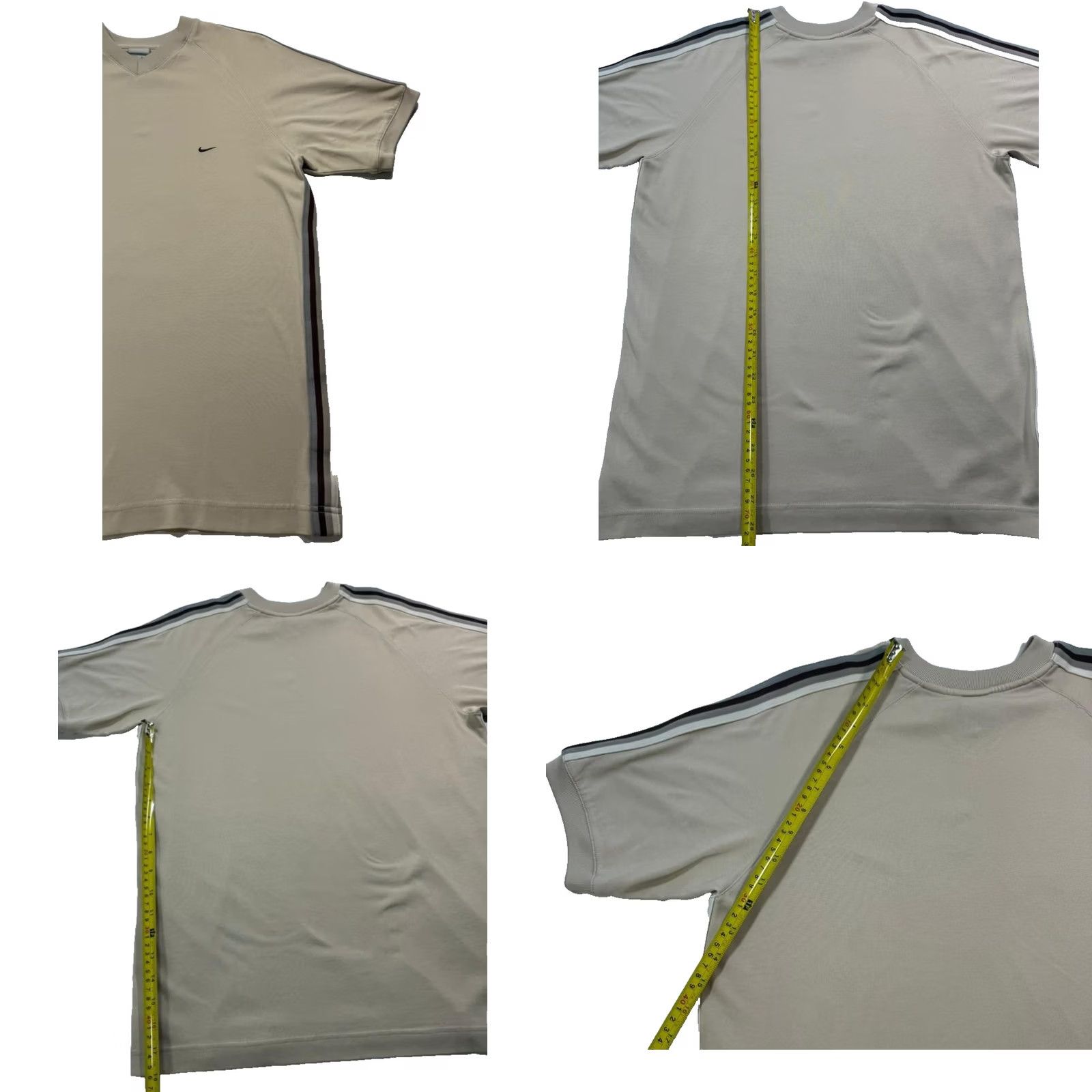 Nike Nike Men'S Beige Cotton V-Neck T-Shirt Casual Short Sleeve Tee Size L Size US L / EU 52-54 / 3 - 8 Thumbnail