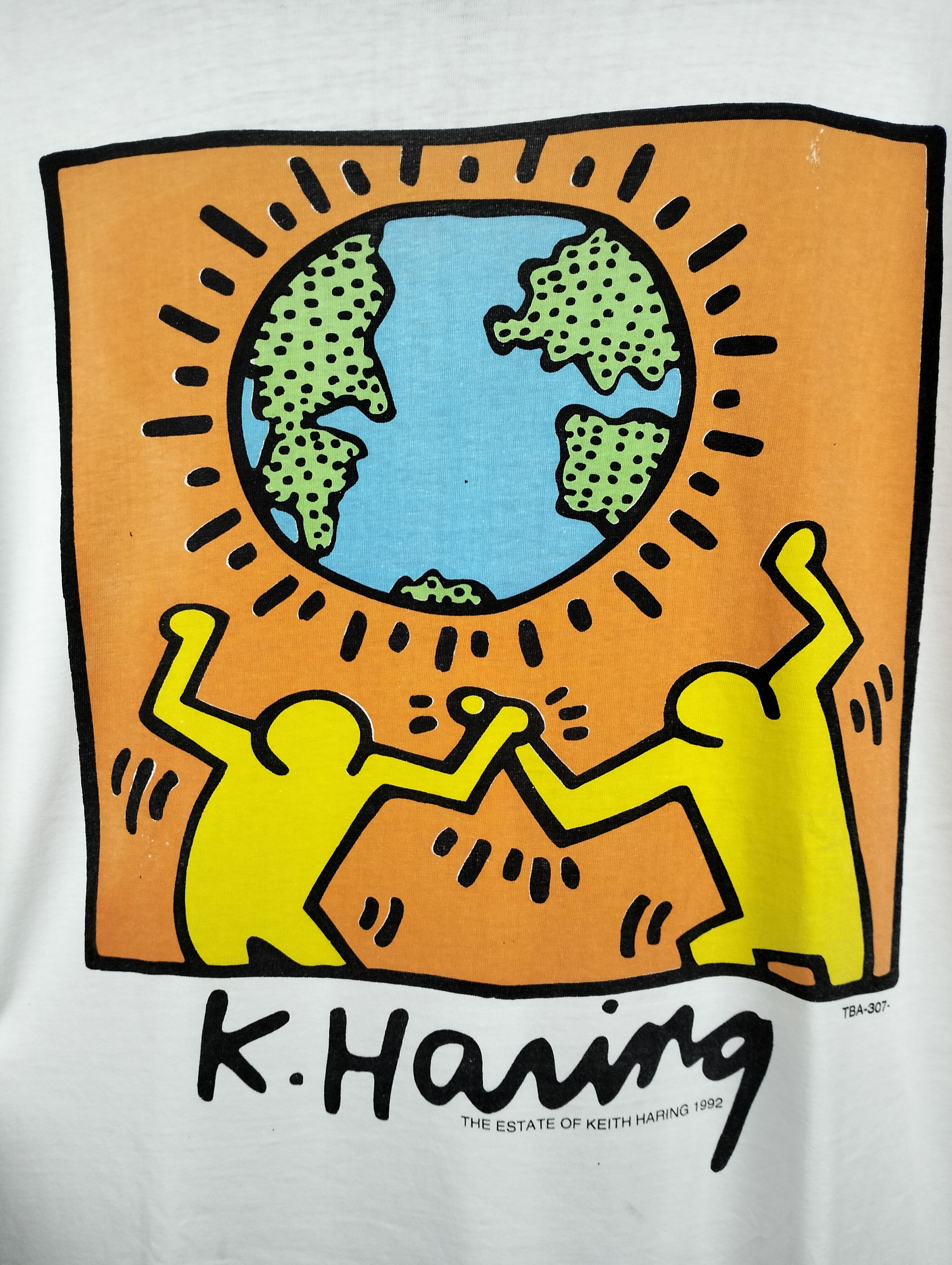 Keith Haring × Vintage Vintage Bootleg 90's Keith Haring / Pop Shop /Art T shirt Size US XL / EU 56 / 4 - 4 Thumbnail