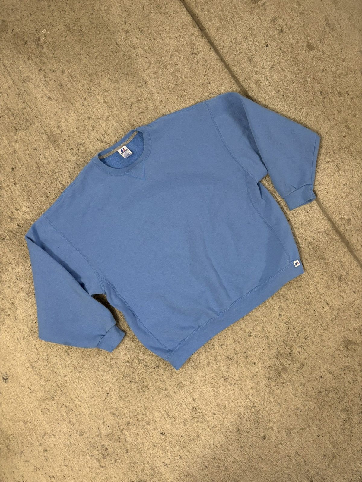 Russell Athletic × Vintage Black Zip up Blank Russell athletic crewneck sweatshirt Size US XXL / EU 58 / 5 - 1 Thumbnail