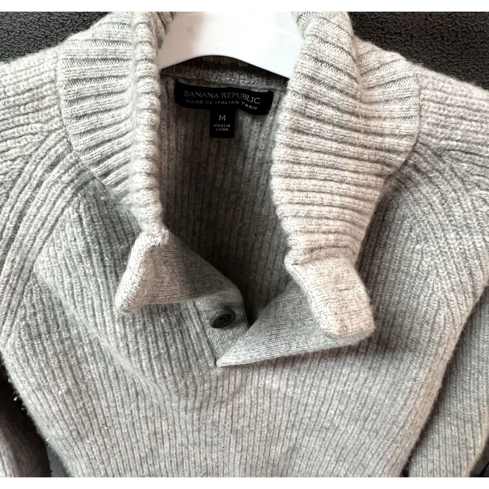 Banana Republic Banana Republic Sweater Mens Size M Gray Wool Blend Cowl Neck Mock Neck Pullover Casual Size US M / EU 48-50 / 2 - 4 Thumbnail