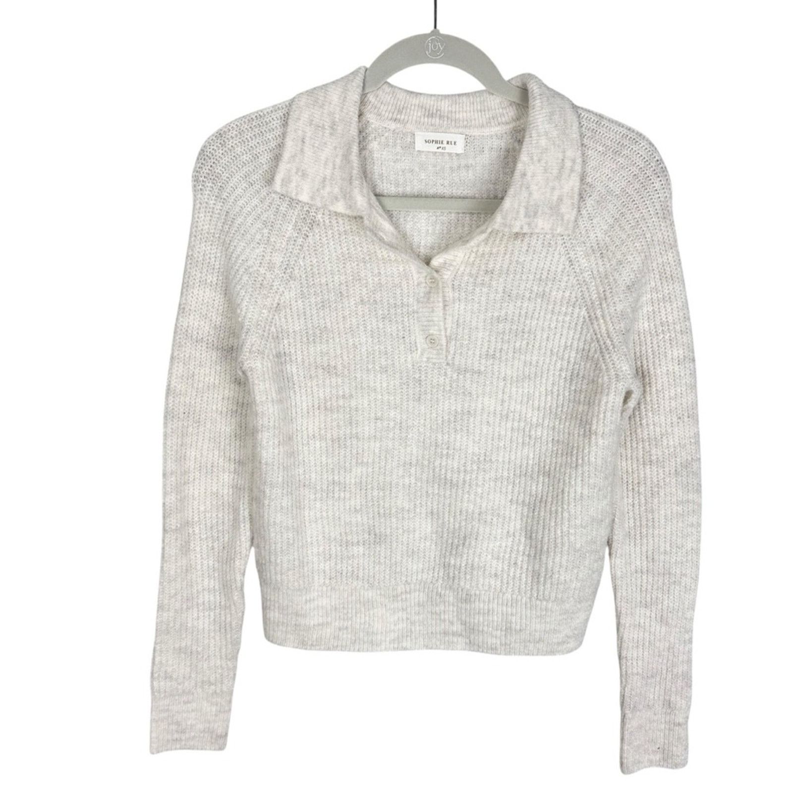 Other Sophie Rue Heathered Ivory Knit Henley Pullover Sweater XS Size XS / US 0-2 / IT 36-38 - 2 Thumbnail
