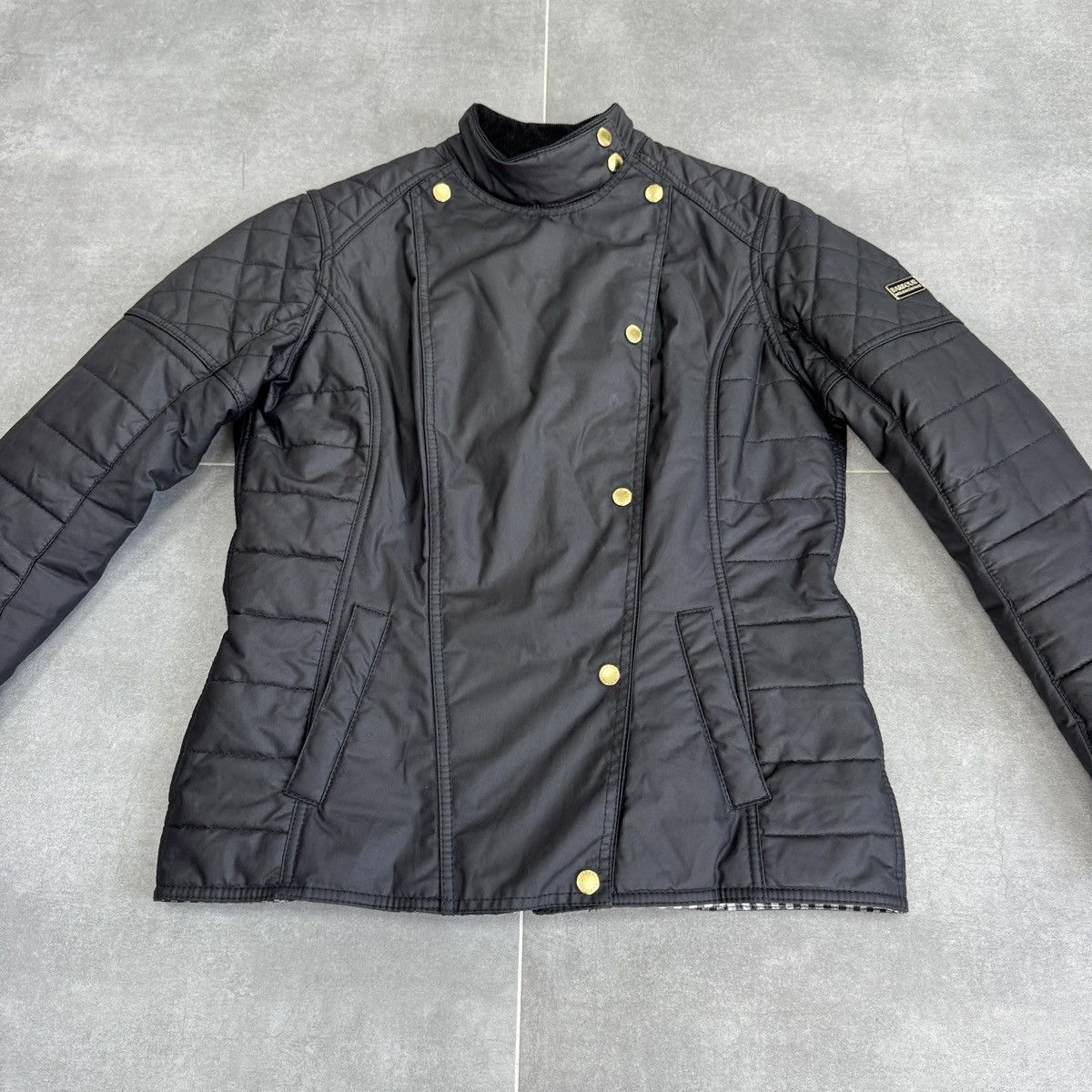 Barbour Barbour International Black Streak Axle Waxed Quilted Jacket Size L / US 10 / IT 46 - 5 Thumbnail