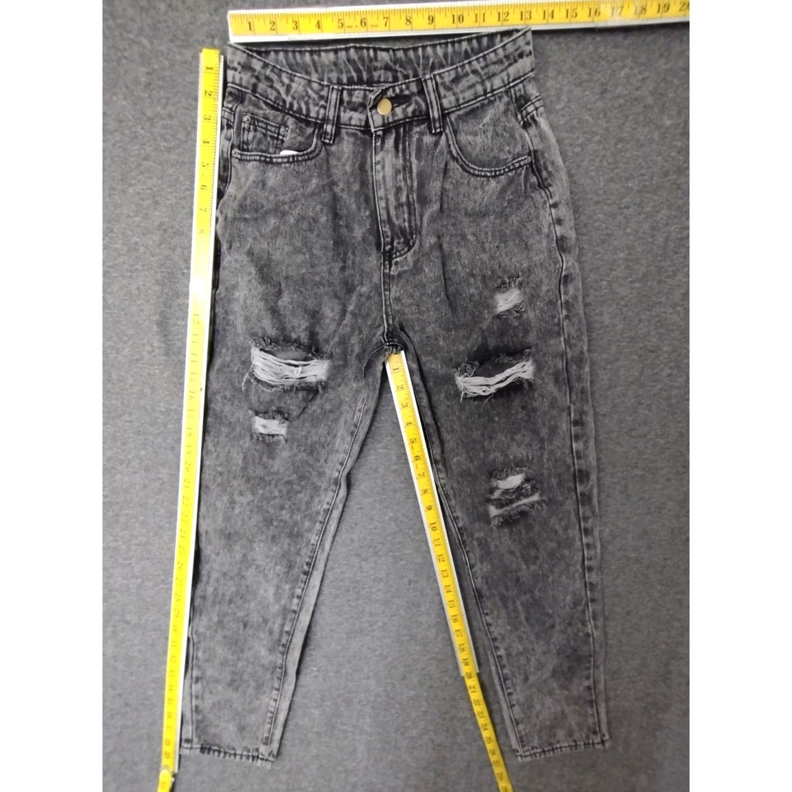 AG Jeans Jeans Brand Jeans Charcoal Gray High Rise Distressed Elastic Waist 5-Pocket Denim Jeans Mens? Size 32" / US 10 / IT 46 - 4 Thumbnail