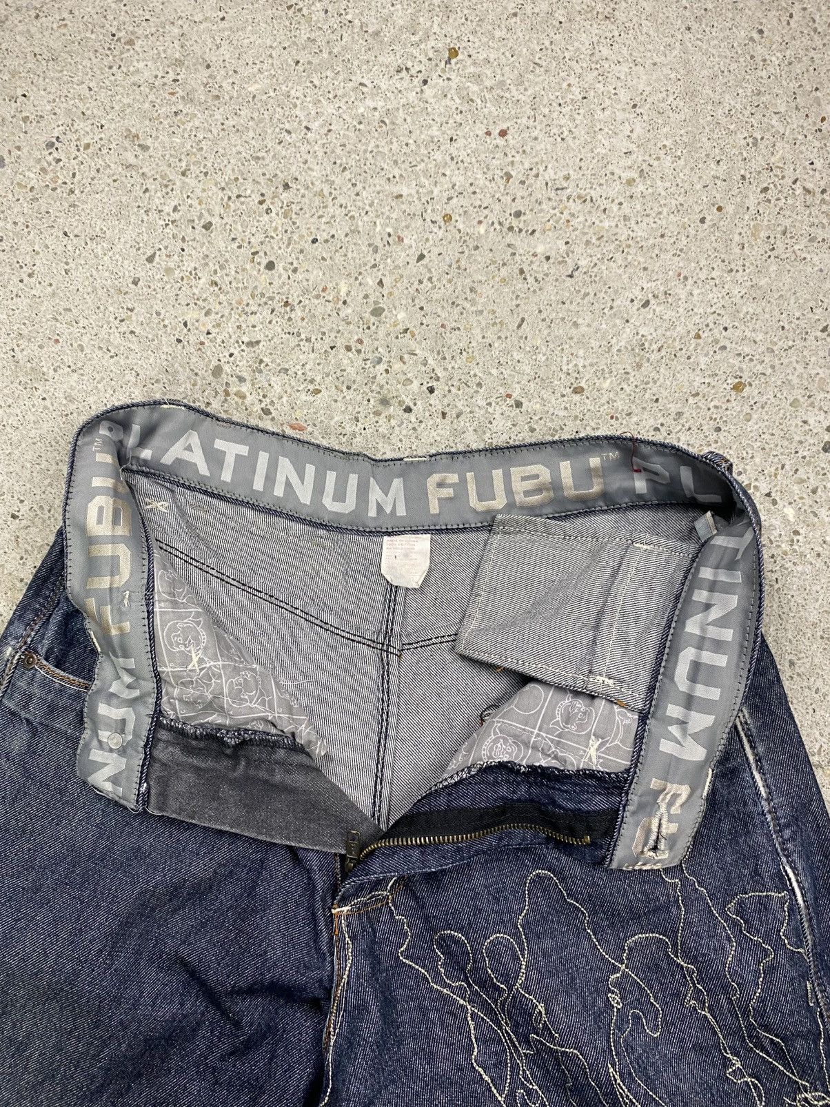 Fubu Fubu platinum raw denim jeans jnco southpole hip hop baggy Size US 34 / EU 50 - 13 Thumbnail