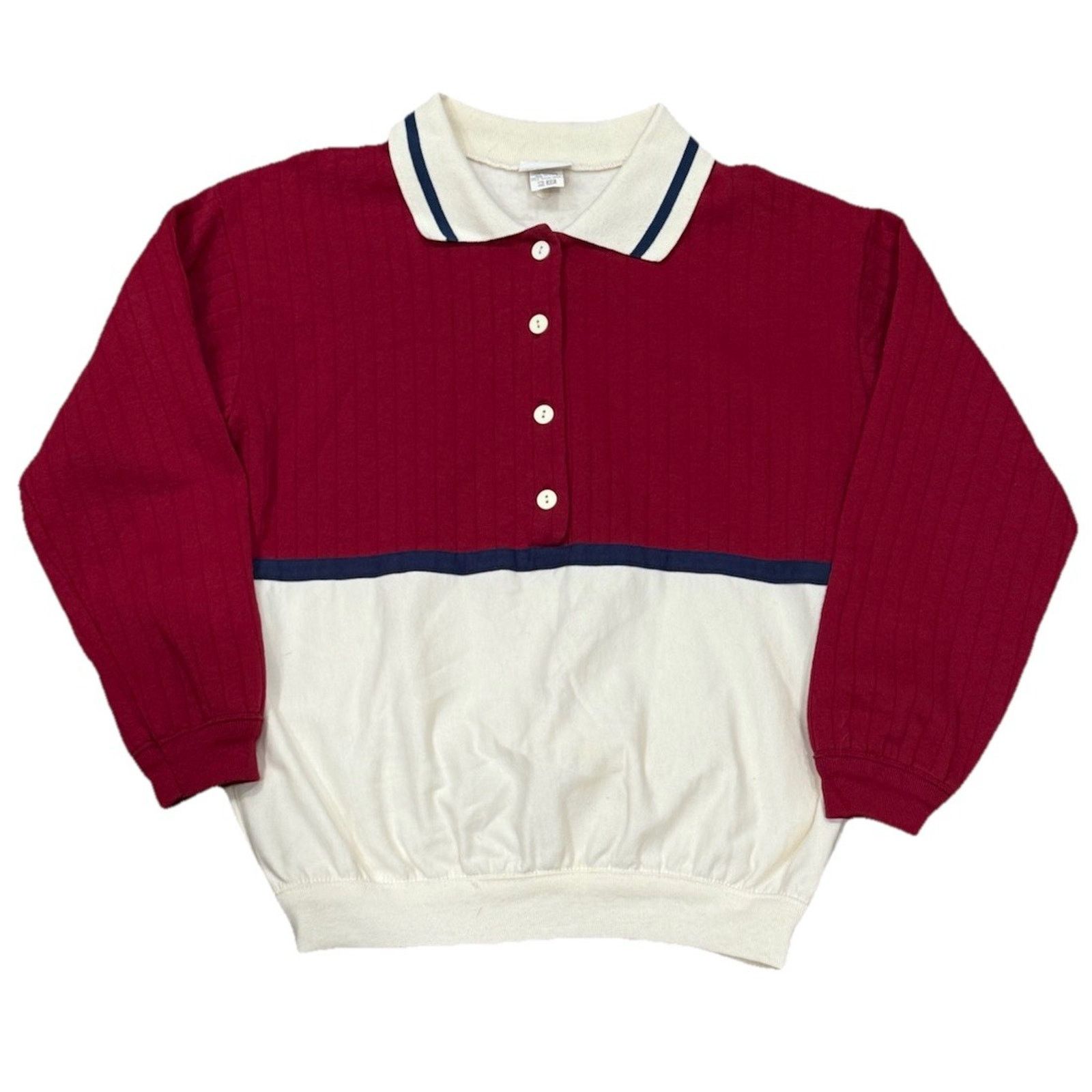 Vintage Vintage 90s Two Tone Polo Shirt No Boundaries USA Preppy Size M / US 6-8 / IT 42-44 - 1 Thumbnail