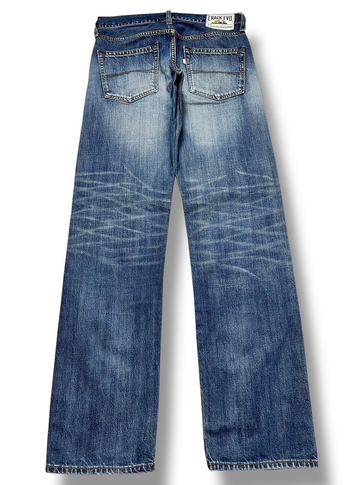 Japanese Brand Crack Evo Vintage Distressed Straight Cut With Striked Wash Size US 31 - 2 Thumbnail