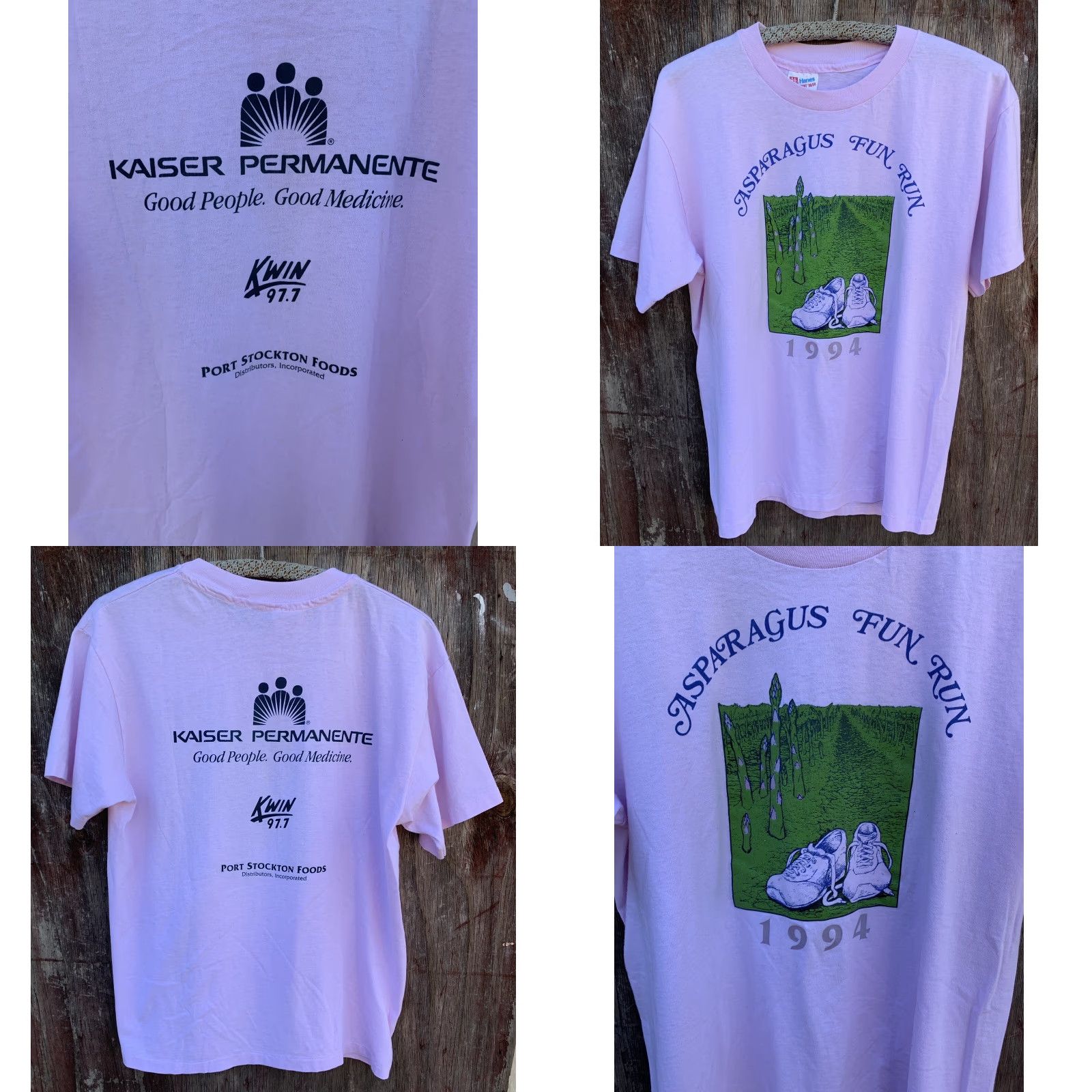 Hanes VINTAGE Hanes Asparagus Fun Run 1994 T Shirt Pink L Men Short Sleeve Graphic Tee 1990s Sportswear/Beach Size US L / EU 52-54 / 3 - 8 Thumbnail