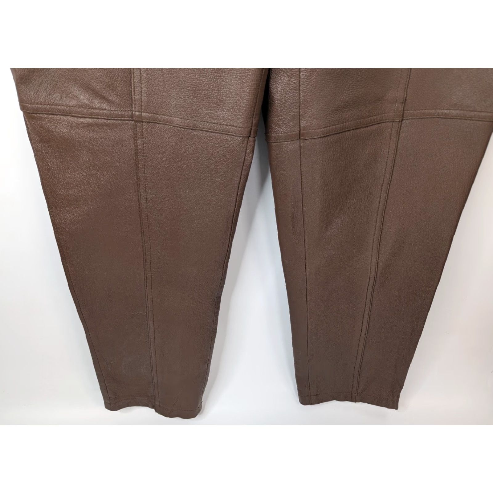 Vintage VINTAGE Together Women's 8 Pants Brown Leather High Rise Tapered Pants Size 30" / US 8 / IT 44 - 3 Thumbnail