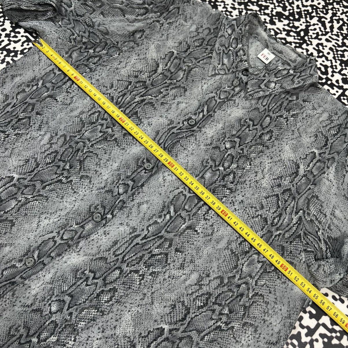 Ferre GF Ferre Snake Python Print Luxury Style Retro Long Shirt Size M / US 6-8 / IT 42-44 - 21 Thumbnail