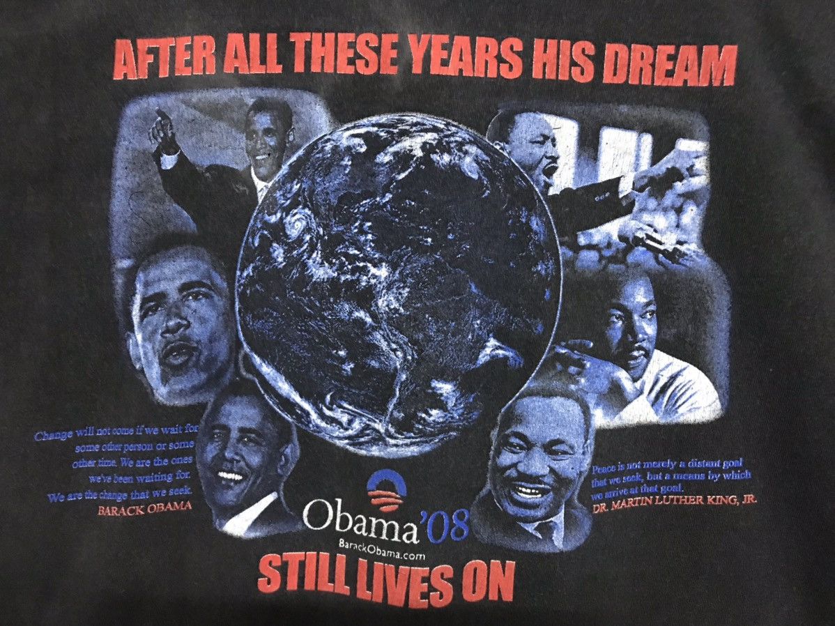 Vintage Vintage Distres Sunfaded tees Obama/ Dr.Martin Luther King Size US XL / EU 56 / 4 - 7 Thumbnail