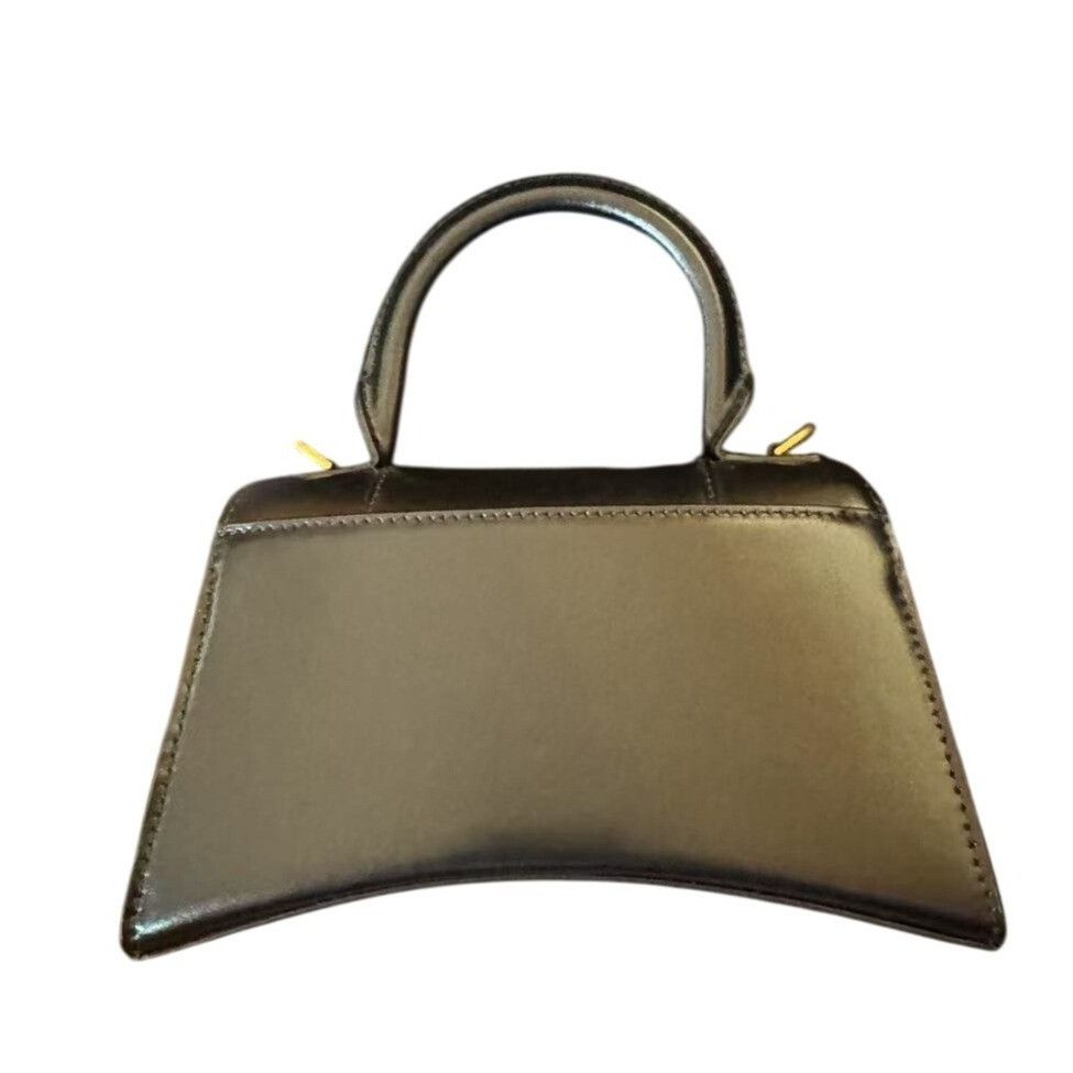 Balenciaga Balenciaga Hourglass Small Black Leather Handbag With Gold H Size ONE SIZE - 2 Thumbnail