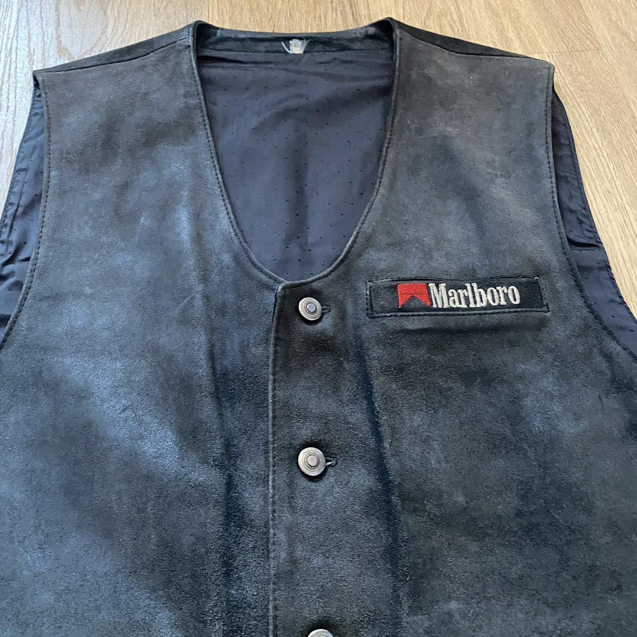 Marlboro Black leather Marlboro biker vest #bikerchic Vintage Size US XL / EU 56 / 4 - 4 Thumbnail