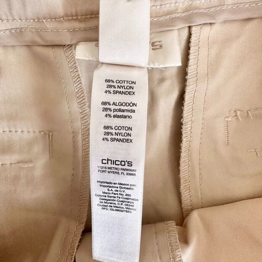 Other Chicos Slim Ankle Utility Pants S Comfort Waist Luxe Beige Size 28" / US 6 / IT 42 - 10 Thumbnail