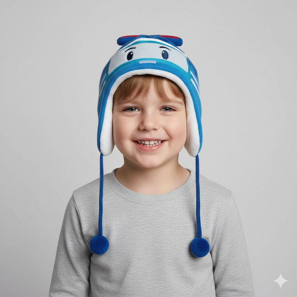 Japanese Brand Robocar Poli Beanie Kids Hat Size ONE SIZE - 1 Thumbnail