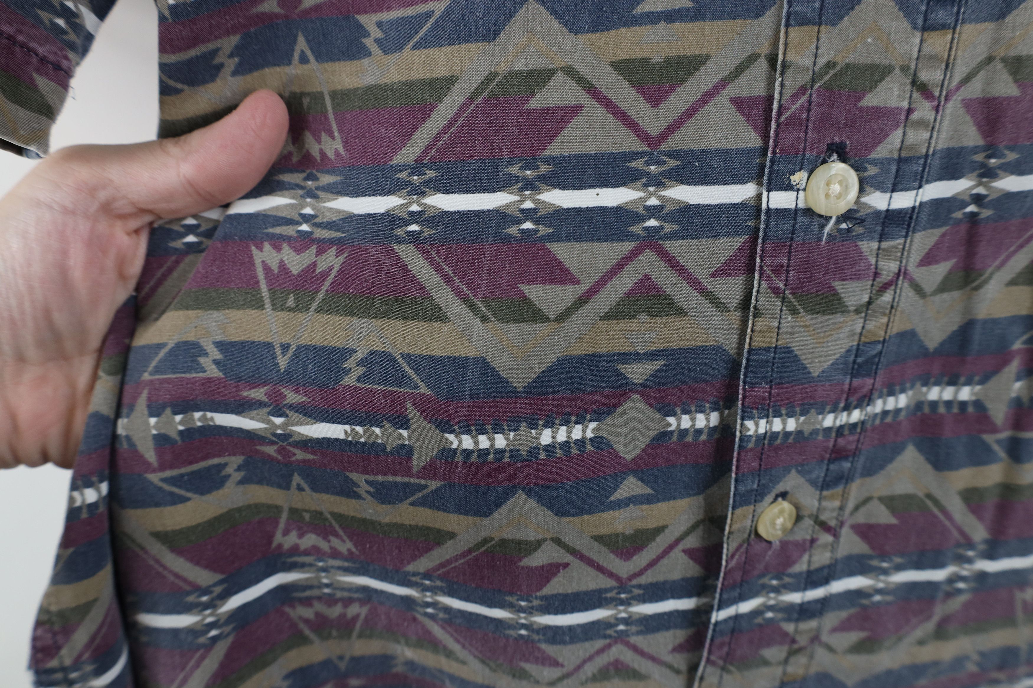 Vintage Vintage 90s Streetwear Southwestern Short Sleeve Shirt Size US L / EU 52-54 / 3 - 4 Thumbnail