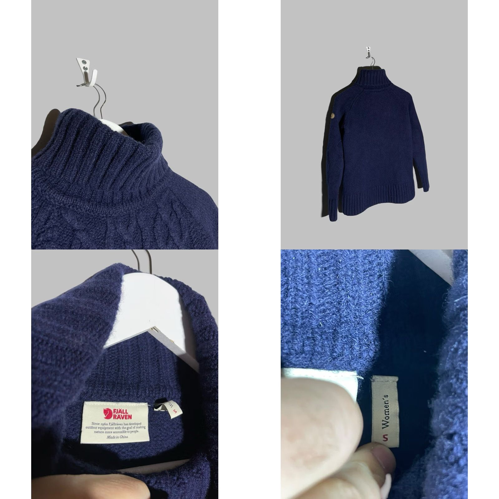 Vintage Fjallraven Sweater Womens Ovik Cable Knit Roll Pullover Jumper Size S / US 4 / IT 40 - 8 Thumbnail
