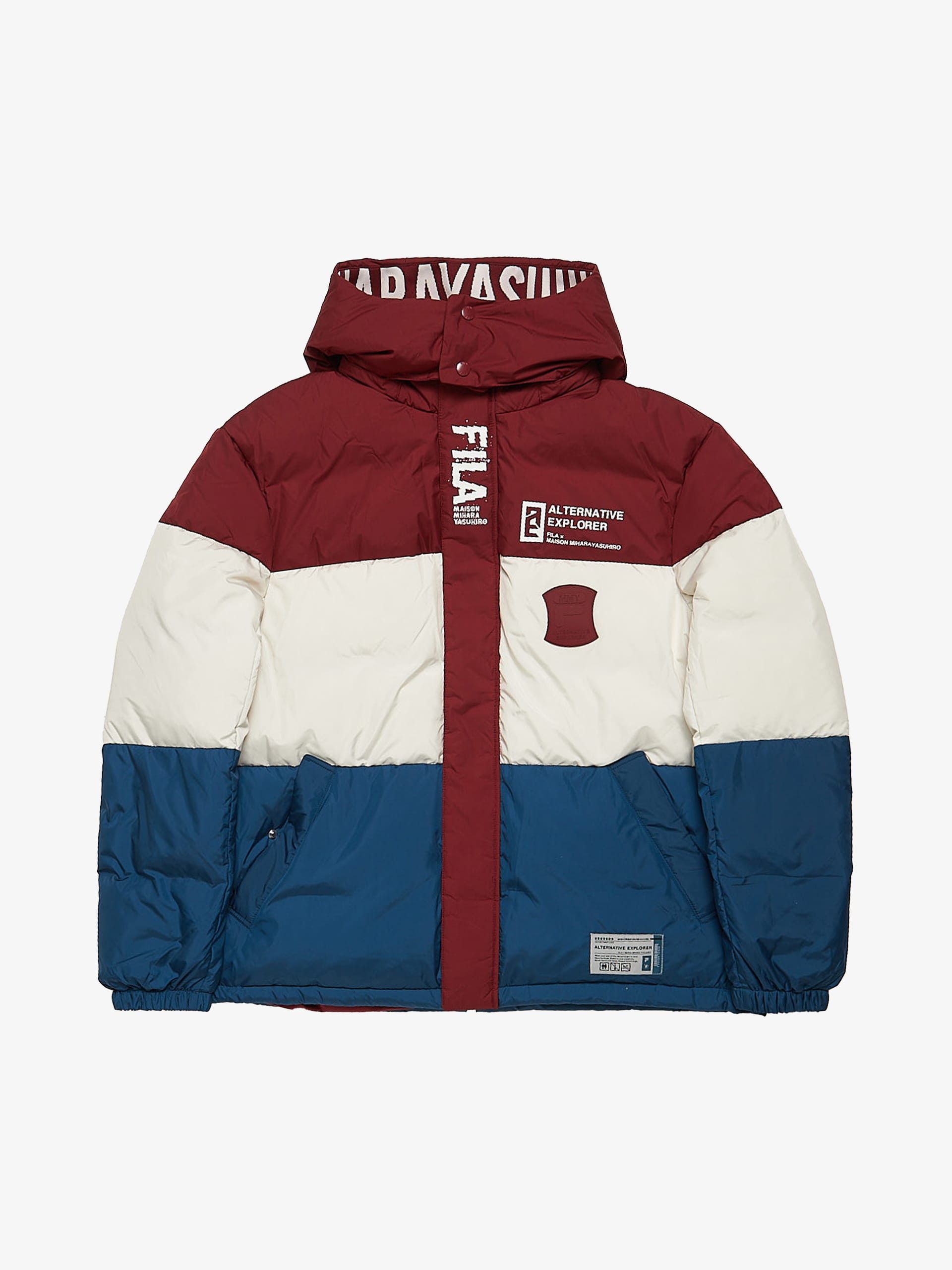 Maison MIHARA YASUHIRO Collaboration Red Navy and White Colorblock Downjacket Size US XXL / EU 58 / 5 - 1 Thumbnail