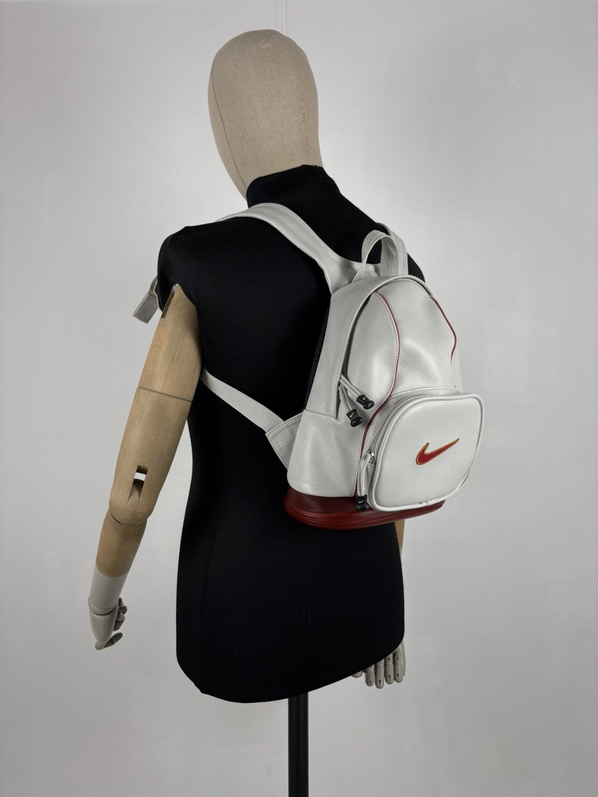 Nike Retro 90’s AIR Leather Bubble Double Big Swoosh Utility Backpack Mini Bag Size ONE SIZE - 4 Thumbnail