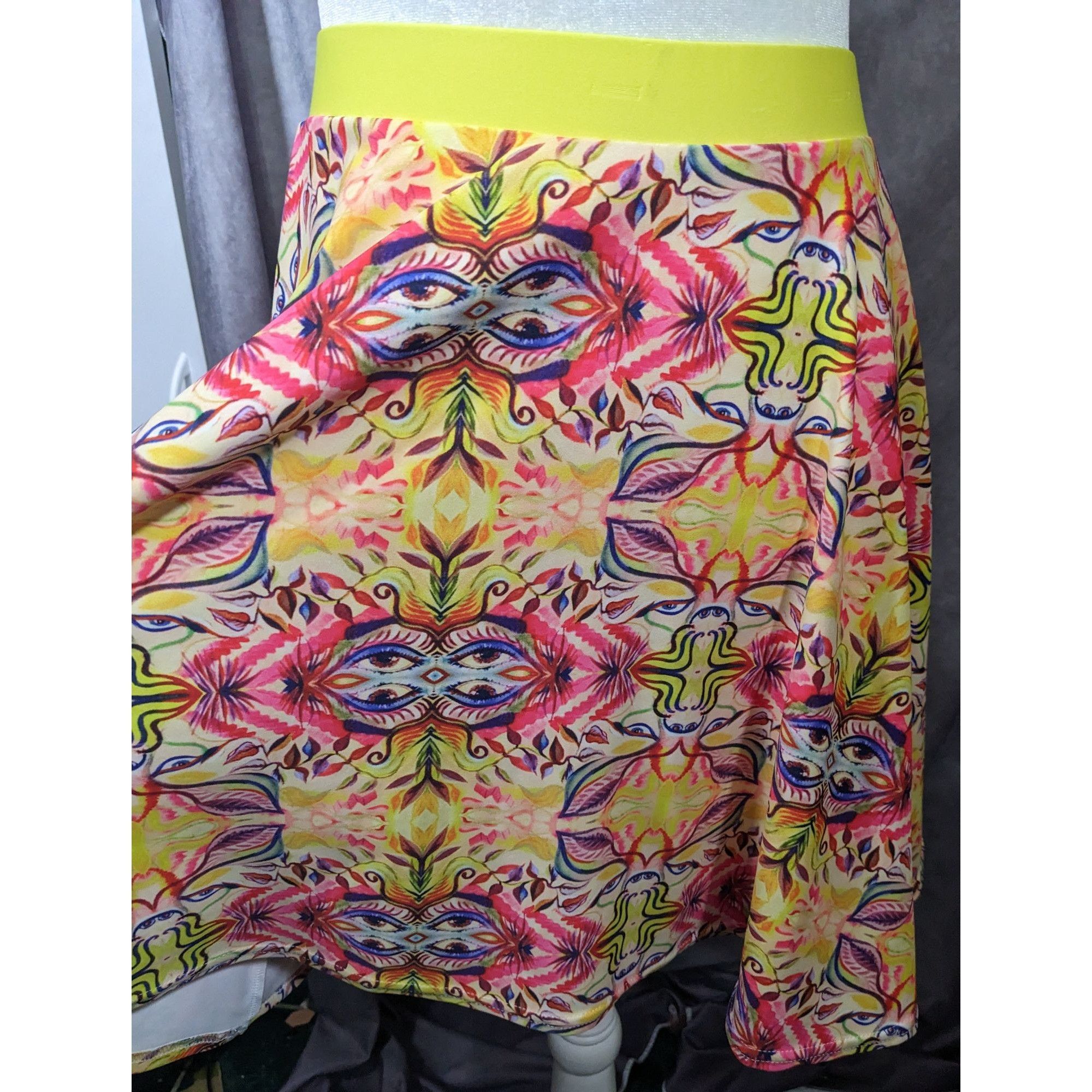 Other The Pastel Abstract Yellow And Pink Skater Skirt Size Medium Size 26" / US 2 / IT 38 - 8 Thumbnail