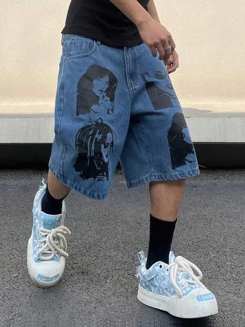 Japanese Brand Nozomi x Jingu Graphic Y2k Shorts Jorts Denim Size US 32 / EU 48 - 7 Thumbnail