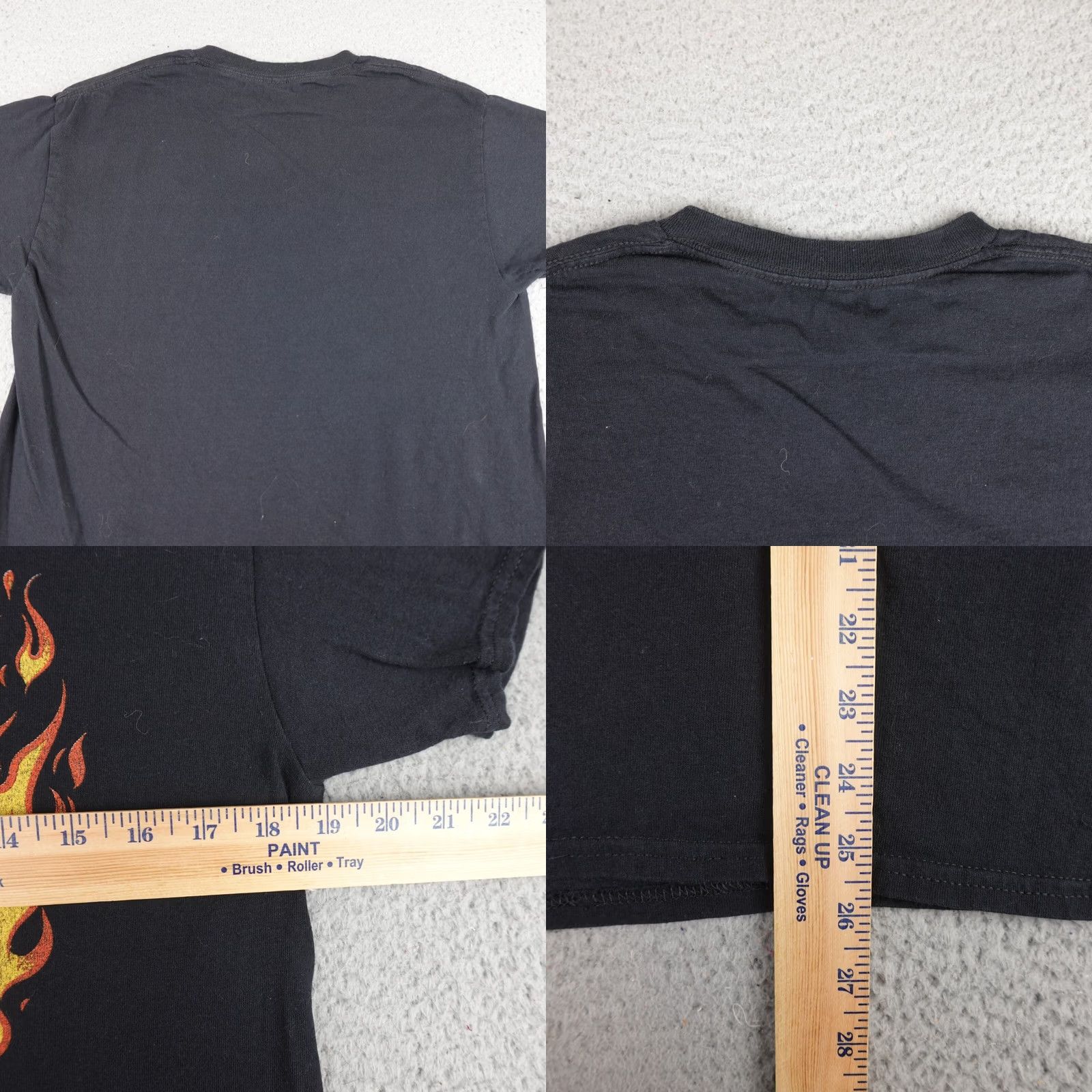 Glanshirt Wu Tang Shirt Mens Medium Black Short Sleeve Flames Graphic Hip Hop Y2K Size US M / EU 48-50 / 2 - 8 Thumbnail