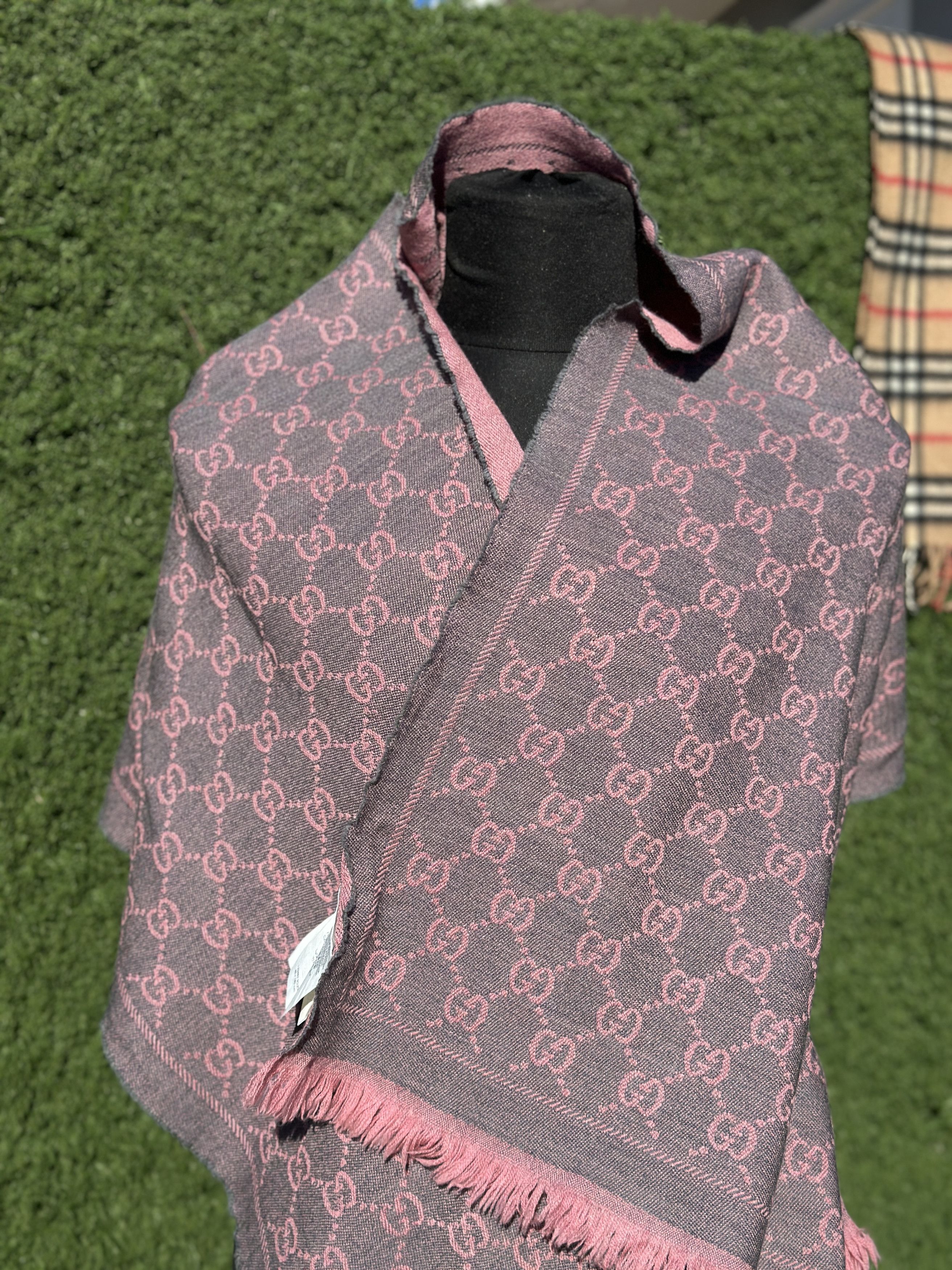 Gucci Gucci GG Jacquard Wool Scarf Shawl Wrap Reversible 160x44cm Size ONE SIZE - 5 Thumbnail