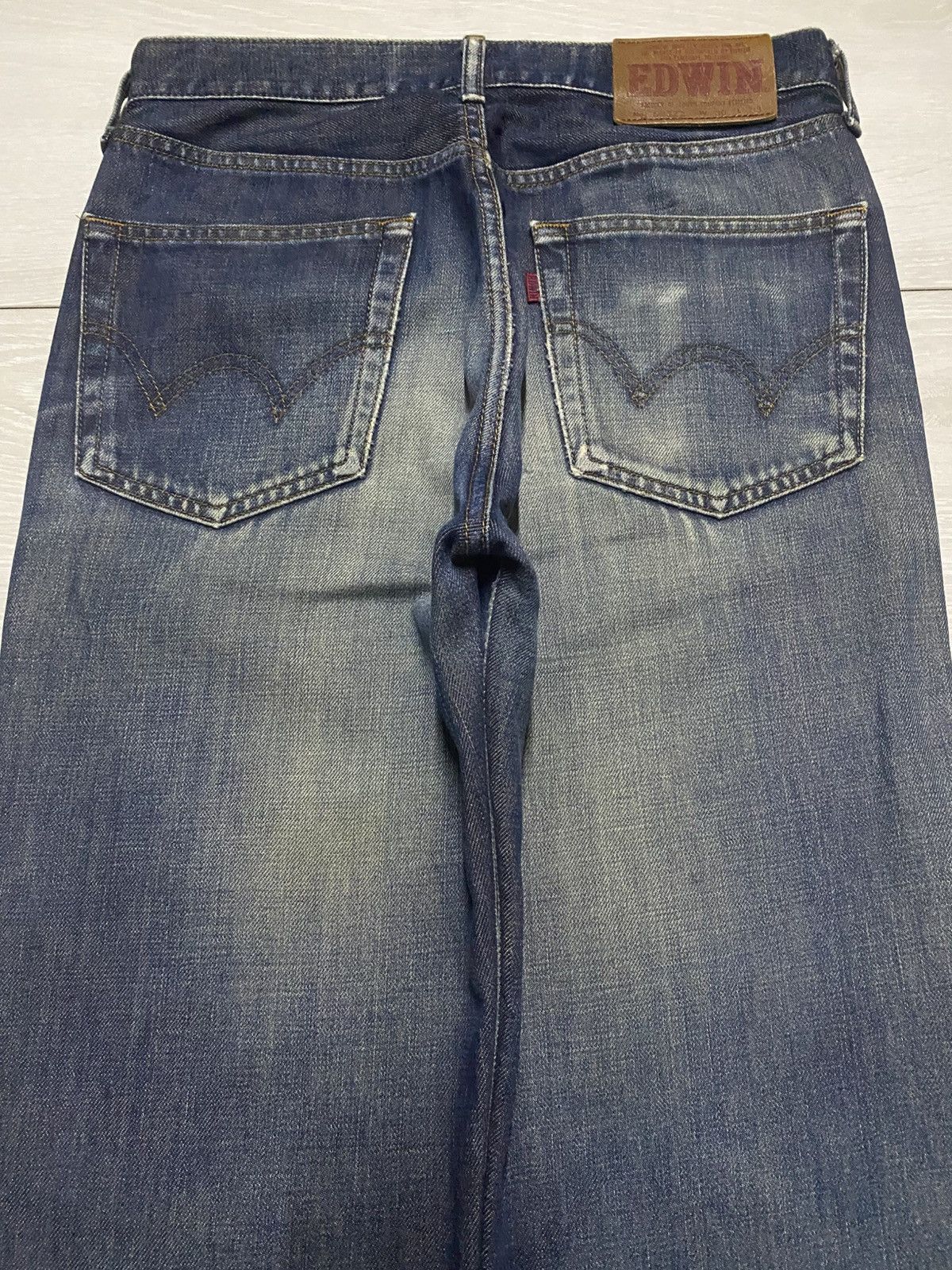 Junya Watanabe Vintage Edwin 503 Mud Wash Distressed Loose Jeans Size US 29 - 4 Thumbnail