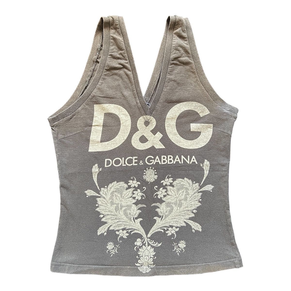 Dolce & Gabbana DOLCE GABBANA BIG LOGO PRINT TOP khaki olive y2k 2000s Size M / US 6-8 / IT 42-44 - 1 Thumbnail