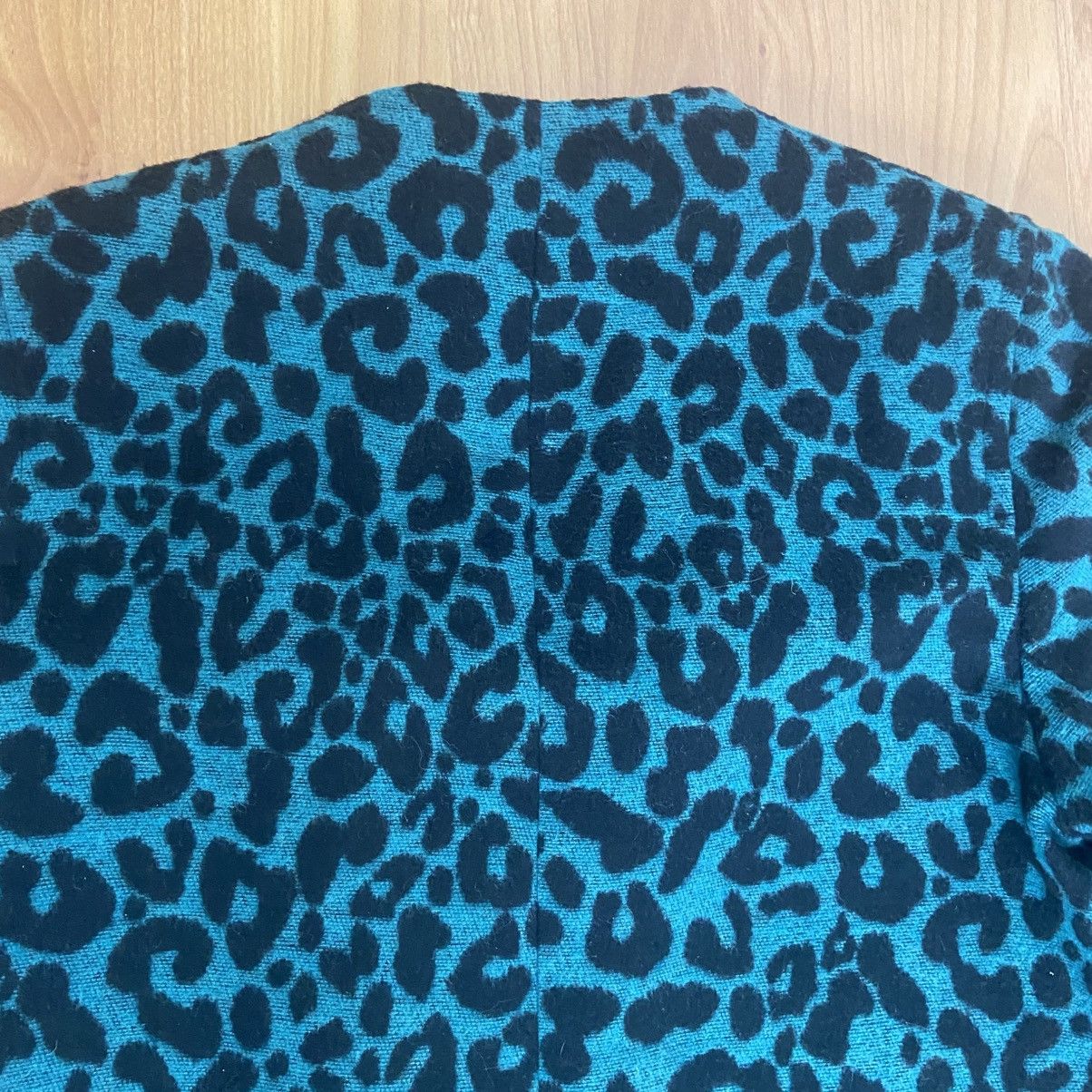 Vintage Helene Berman London Teal Leopard Print Coat Women’s Medium Size M / US 6-8 / IT 42-44 - 7 Thumbnail