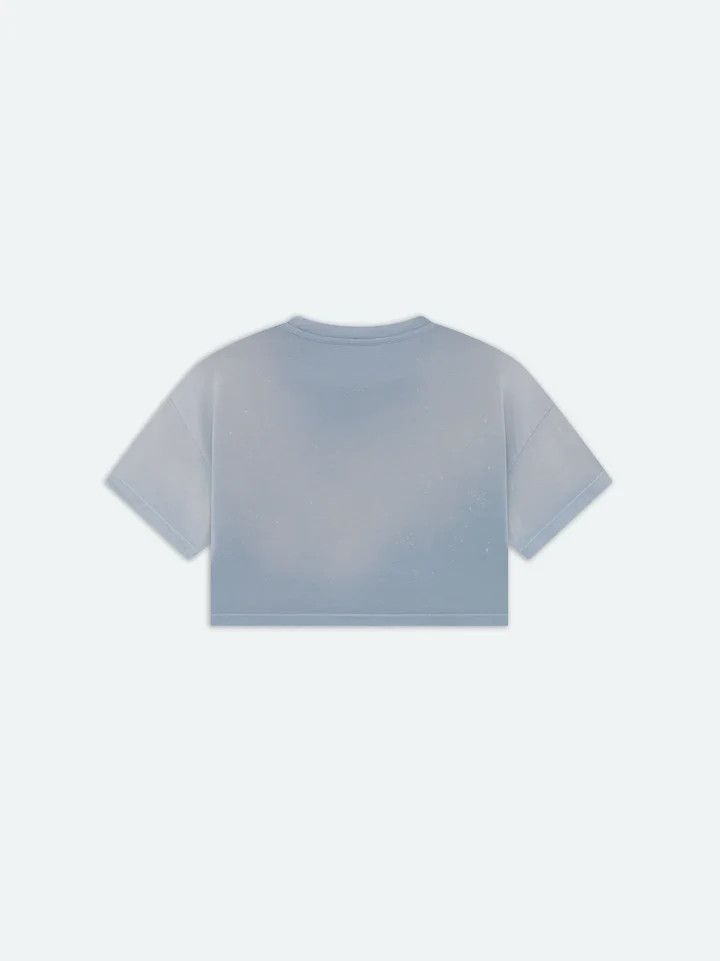 Amiri o1s1wg110525 Filigree Cropped Boxy T-Shirt in Blue Size M / US 6-8 / IT 42-44 - 2 Thumbnail