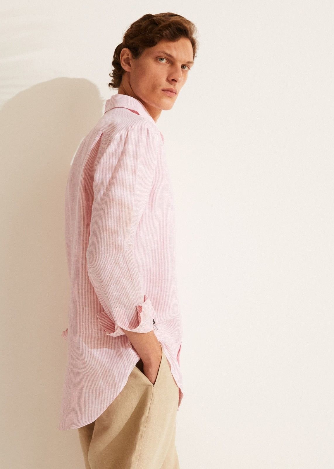 Loro Piana o1srvl11e0924 Andre Stripes Shirt in Pink Size US M / EU 48-50 / 2 - 2 Thumbnail