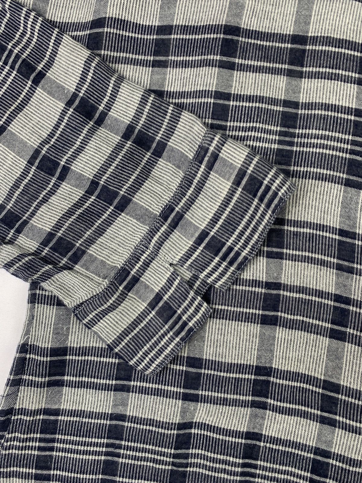 Issey Miyake 2000s Plantation by Issey Miyake Plaid Round Collar Shirt Size L / US 10 / IT 46 - 6 Thumbnail