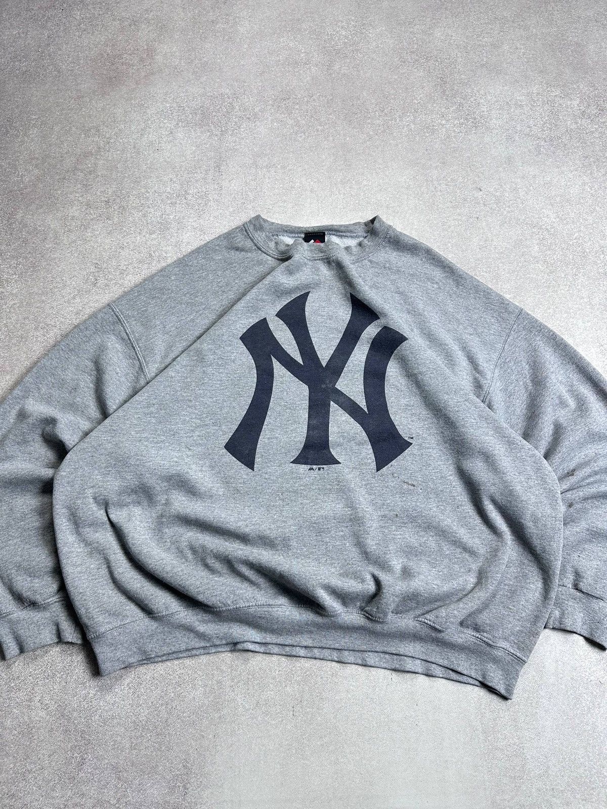 New York Yankees Vintage 90s NY Yankees Boxy Sweatshirt XXL Size US XXL / EU 58 / 5 - 2 Thumbnail