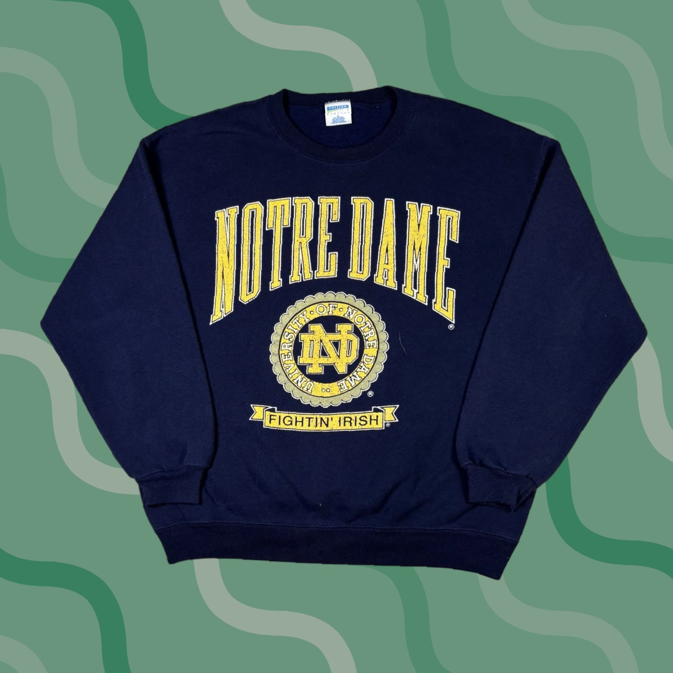 Vintage Vintage Notre Dame University Sweatshirt College Logo Fighting Irish Adult XL Size US XL / EU 56 / 4 - 1 Thumbnail
