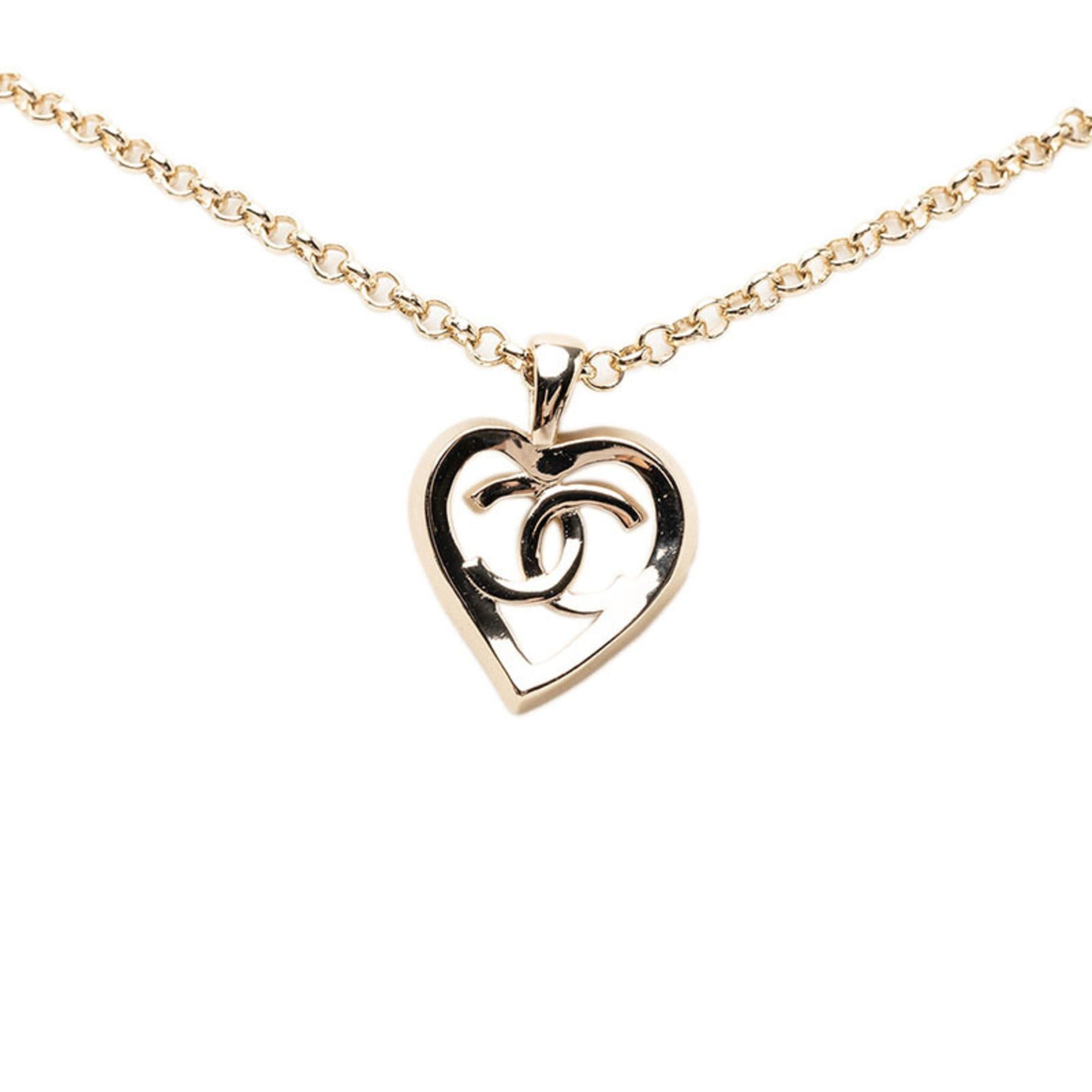 Chanel Chanel Heart Coco Mark Chain Pendant Necklace B22P Silver Metal Women's CHANEL Size ONE SIZE - 1 Thumbnail