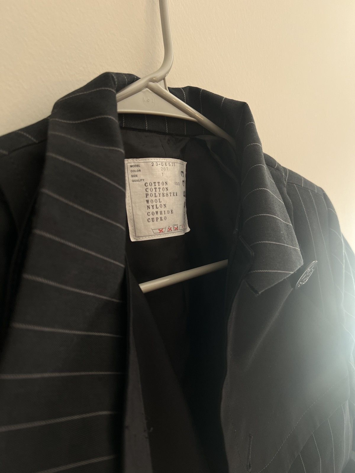 Sacai Sacai Navy Chalk Stripe Jacket — FW2023 | Size 1 Size XS / US 0-2 / IT 36-38 - 2 Thumbnail