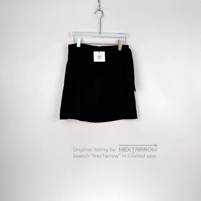 Hermes Hermes Black Metal Ring Belted Silk Skirt Size 25" / US 0 / IT 36 - 3 Thumbnail