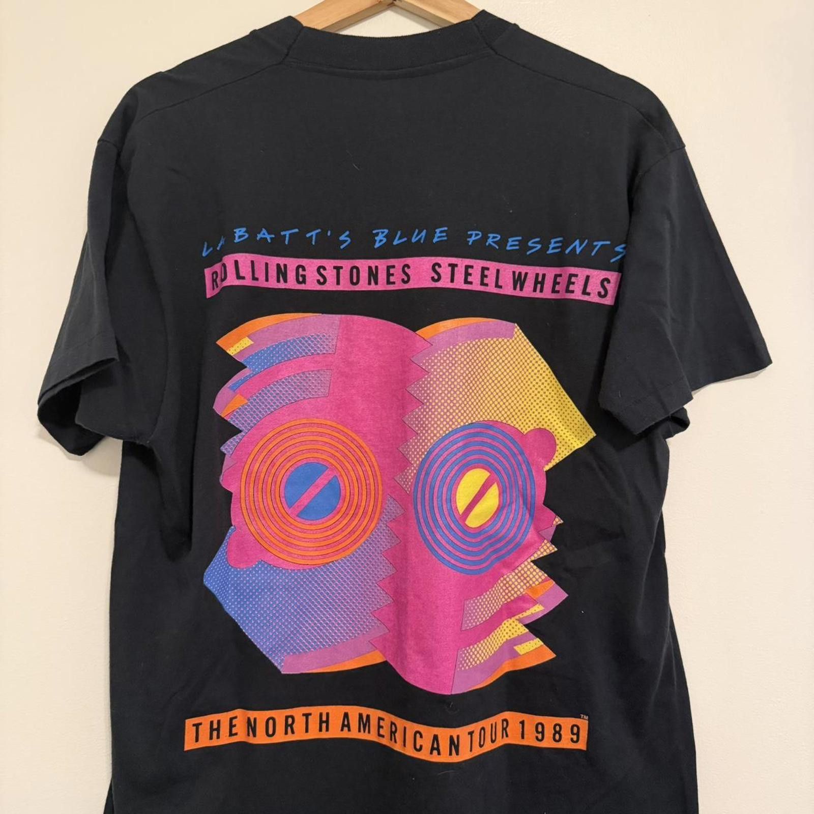 Other vintage Rolling Stones Steel wheels tour t shirt 1989 L/XL Size US XL / EU 56 / 4 - 4 Thumbnail