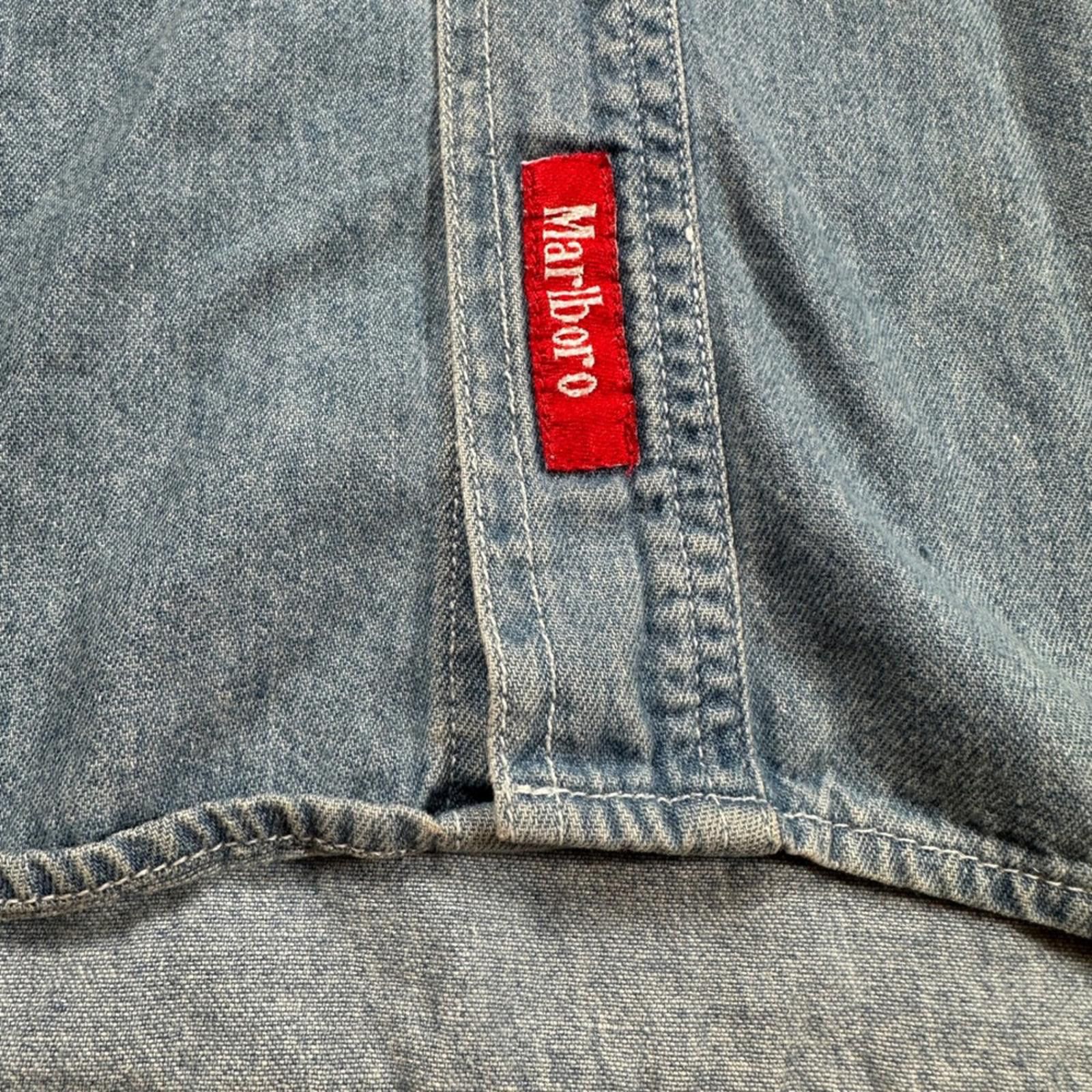Other Vintage Marlboro Country Store Denim Shirt Long Sleeve MenXL Size US XL / EU 56 / 4 - 5 Thumbnail