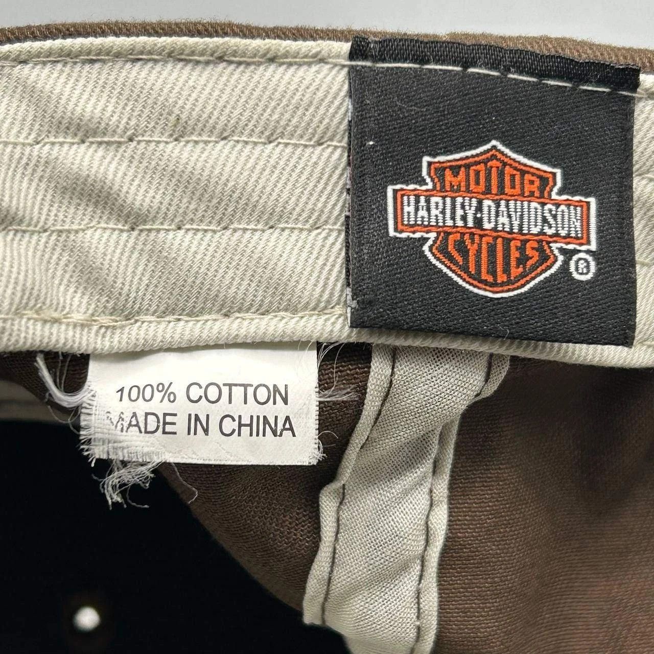 Harley Davidson Harley Davidson Motorcycles Hat Plaid Strap Back Cotton Size ONE SIZE - 4 Thumbnail