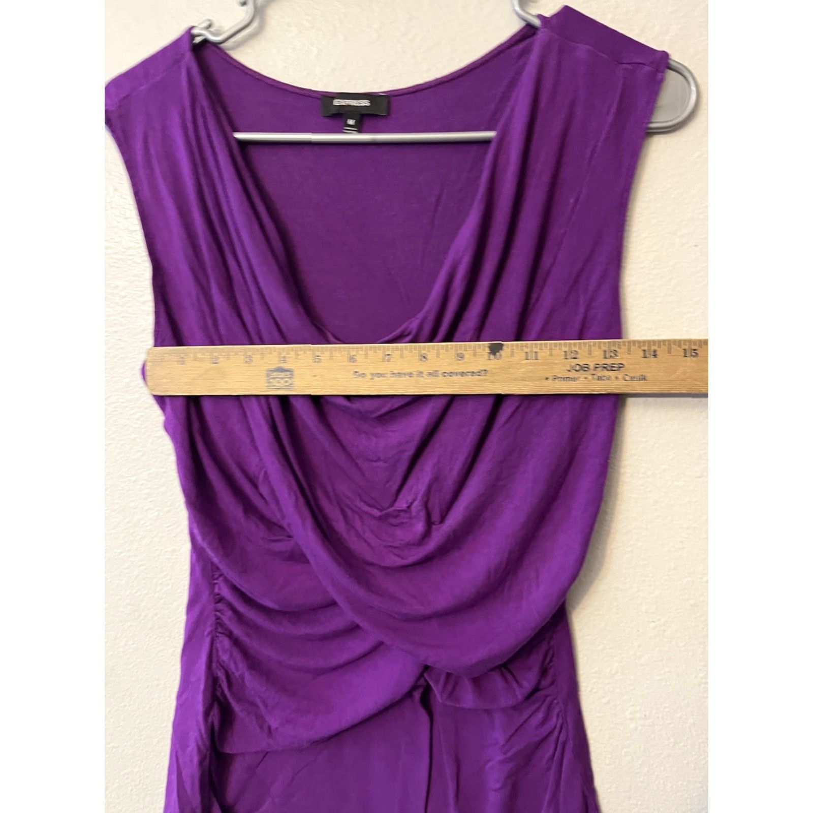 Express Express Womens Draped Twist Front Sleeveless Top M Purple Stretch Casual Nuetral Size M / US 6-8 / IT 42-44 - 5 Thumbnail