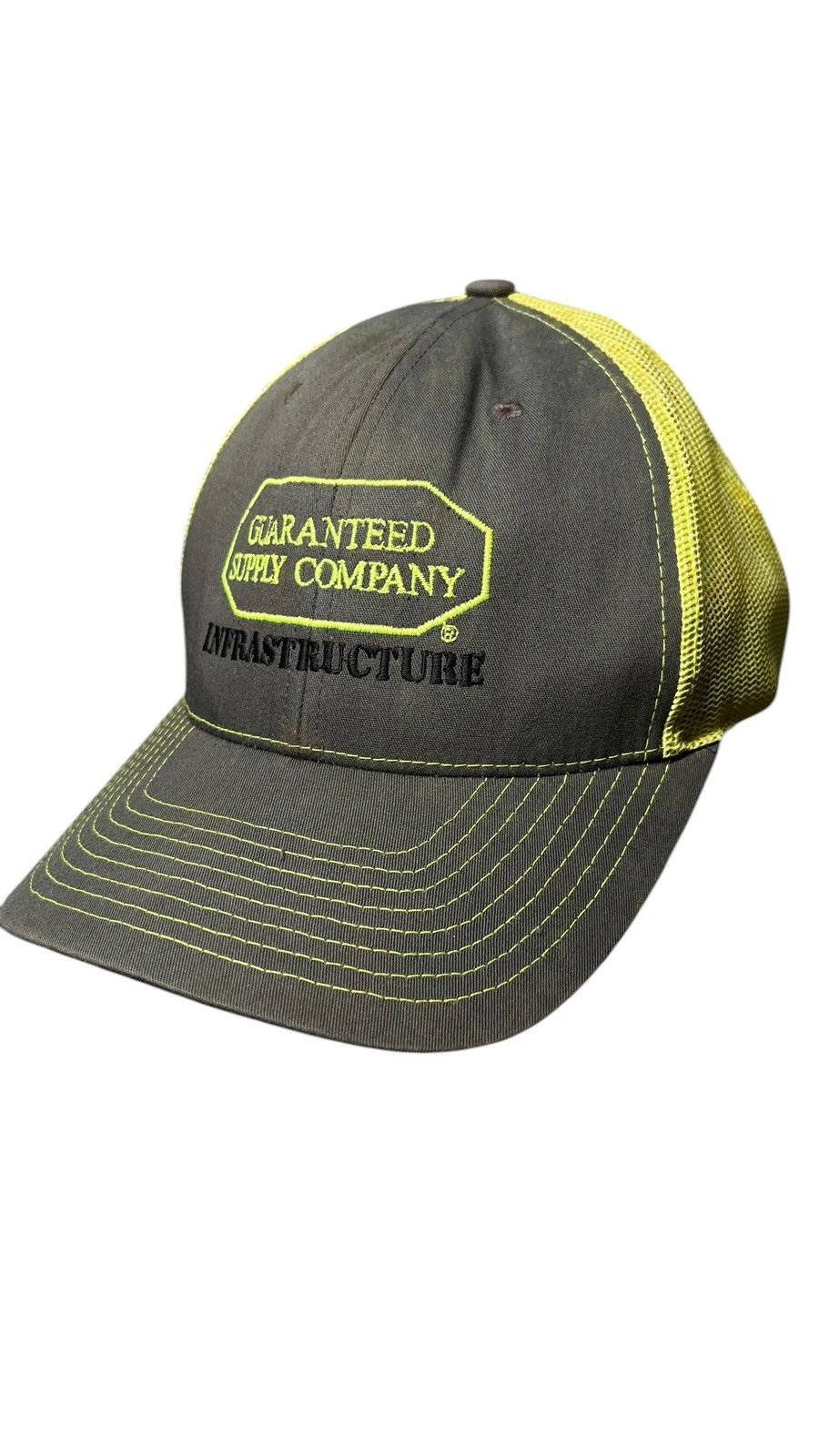 Carhartt Y2k Guaranteed Supply Company Gray and Yellow Hat Size ONE SIZE - 1 Thumbnail
