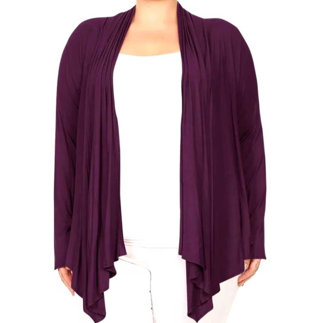 Vintage Due Per Due Cardigan Women S Asymmetrical Lagenlook Lightweight Purple Soft Size S / US 4 / IT 40 - 2 Thumbnail