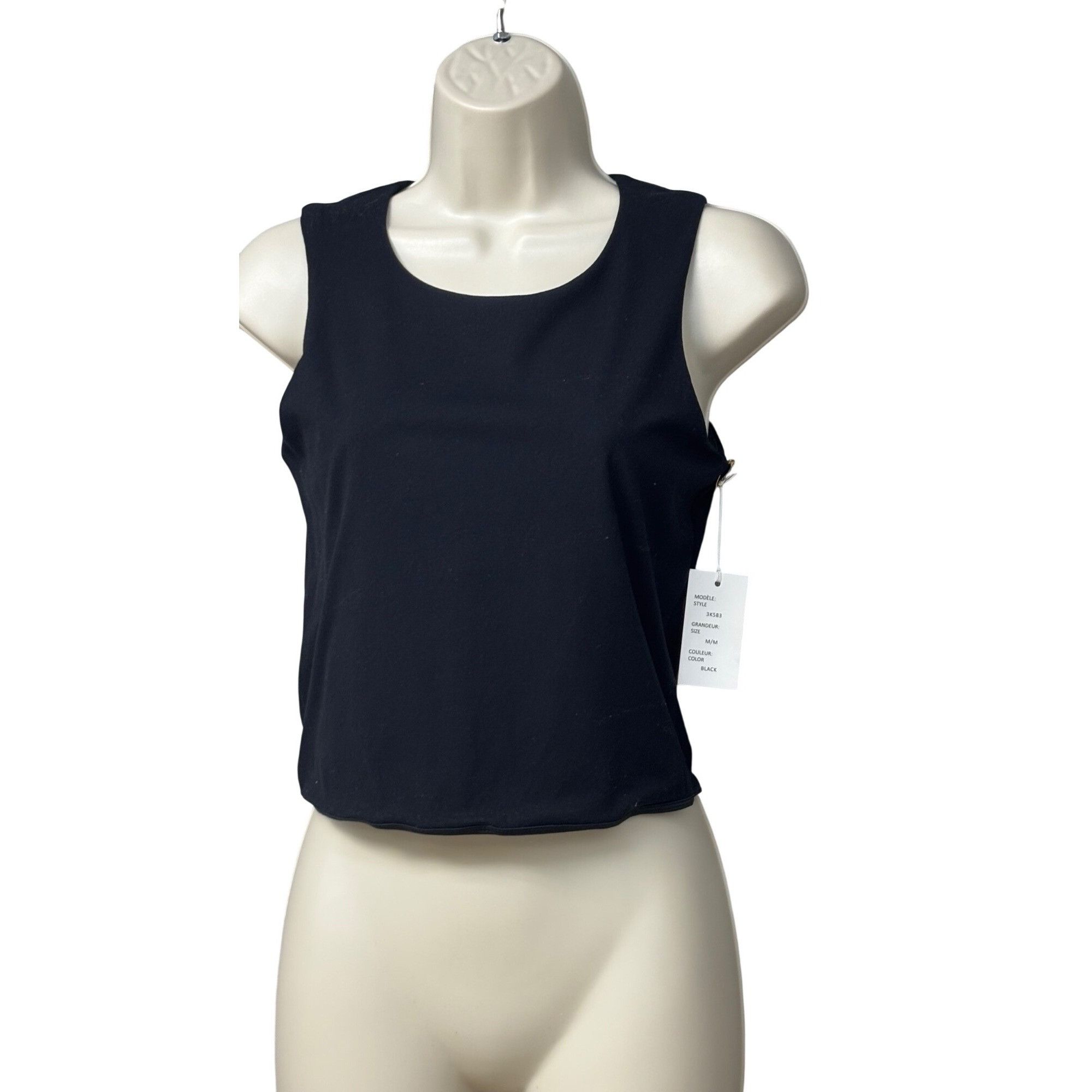 Other J.o&co Womens High Neck Compression Cropped Tank Top, Black, Size M / US 6-8 / IT 42-44 - 1 Thumbnail