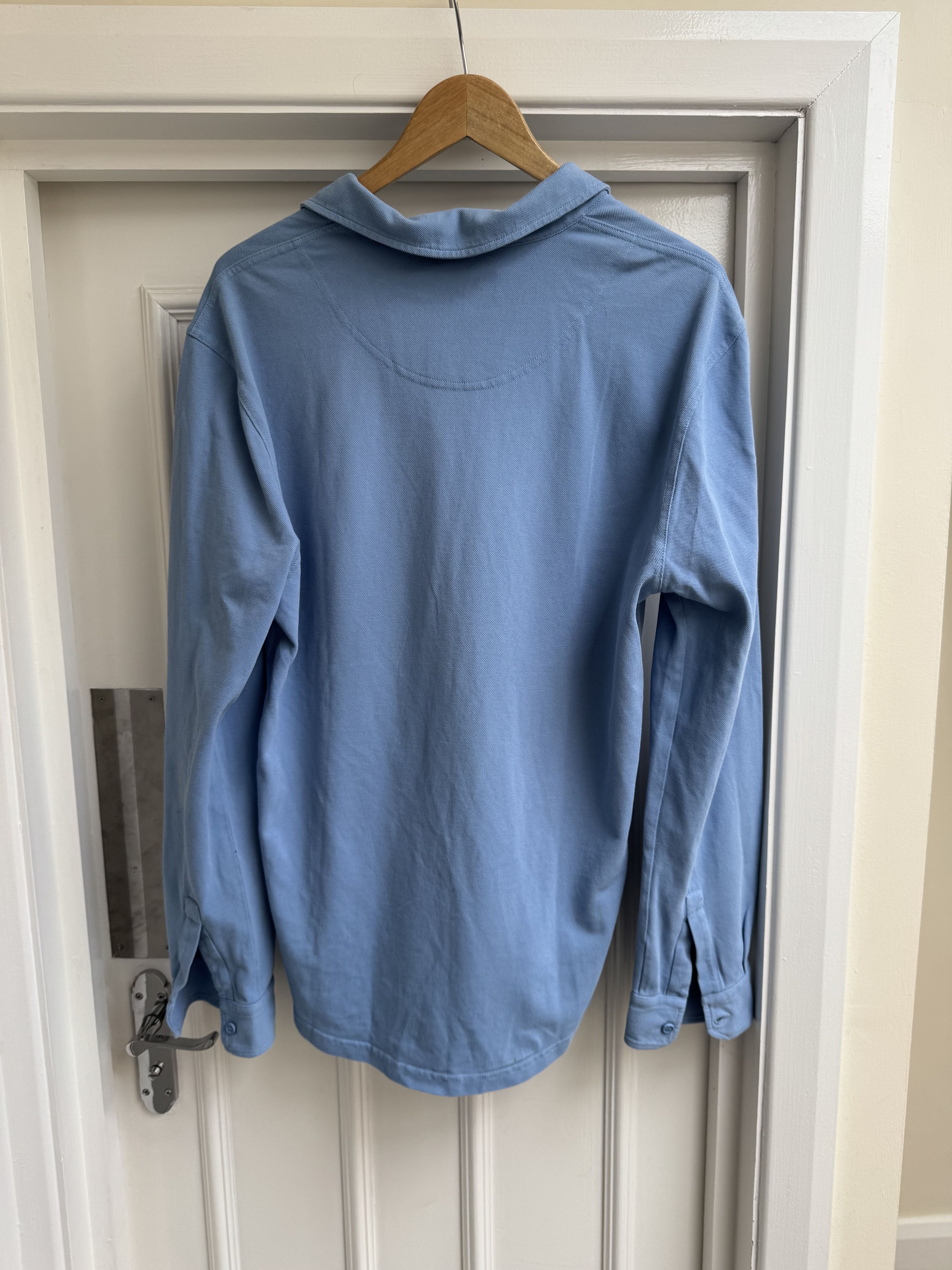 Orlebar Brown light blue cotton polo long sleeve