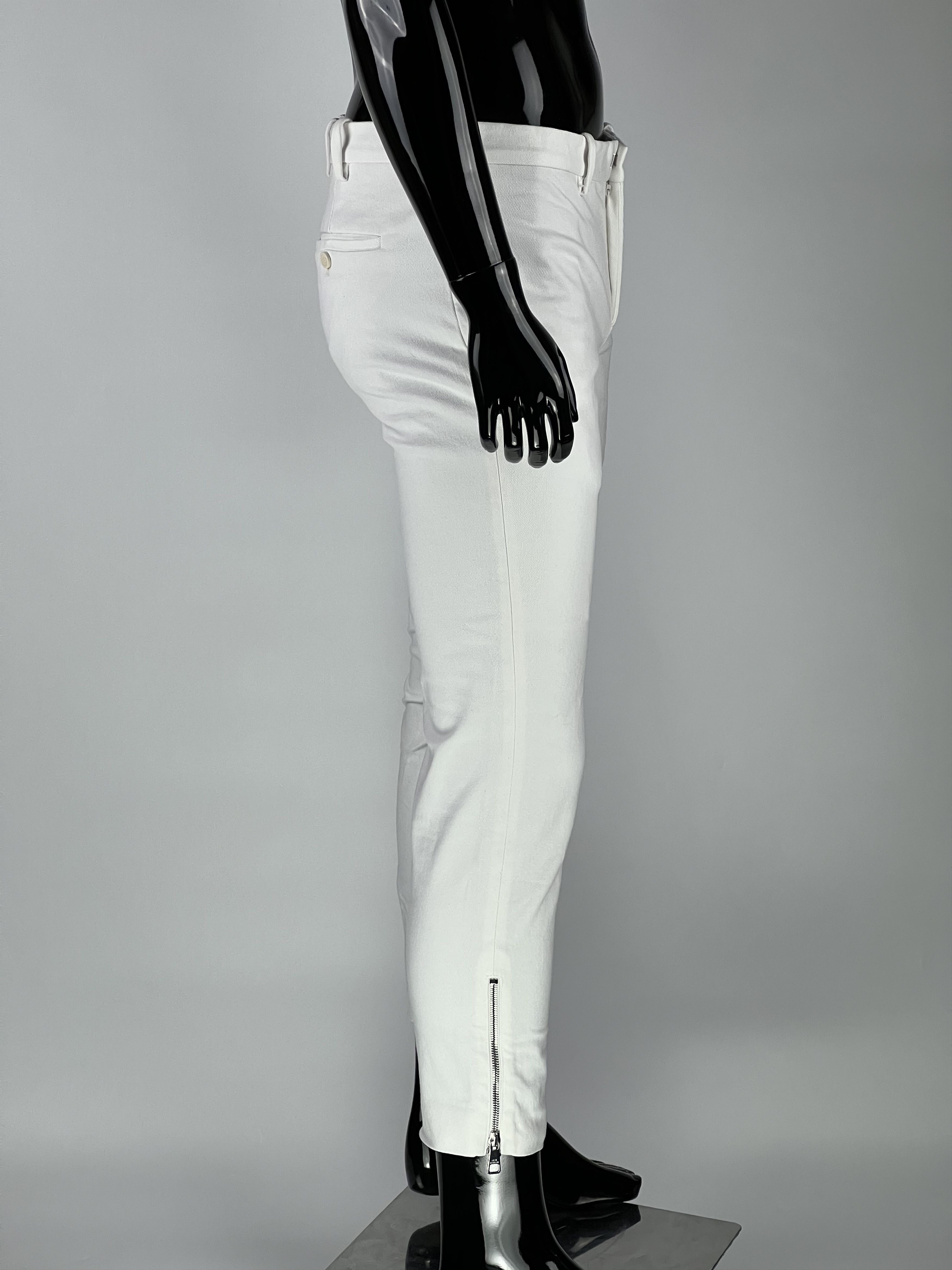 Neil Barrett Neil Barrett Men's White Skinny Fit Cropped Pants Size 50 Size US 32 / EU 48 - 2 Thumbnail
