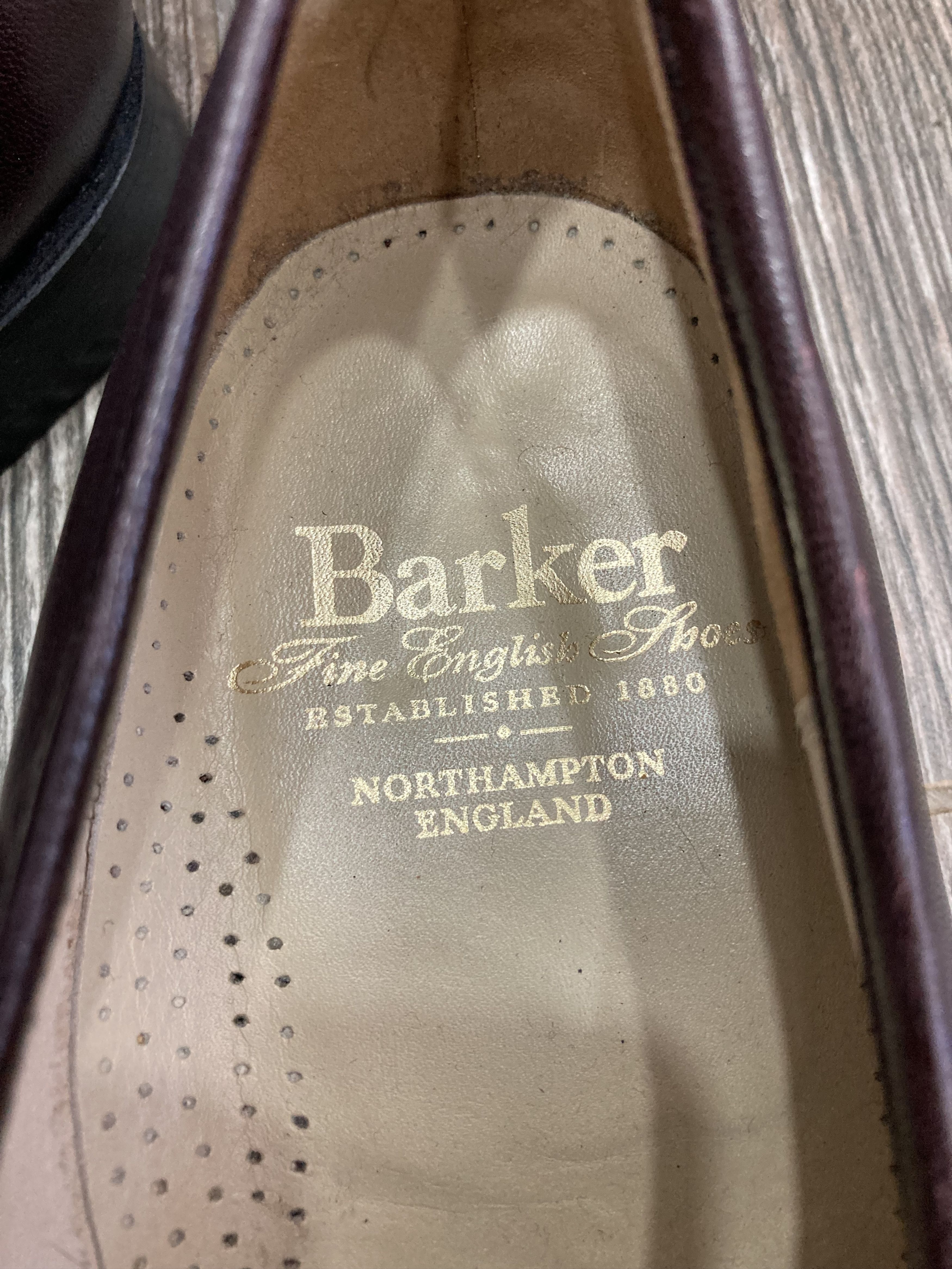 Barker Barker Jefferson Burgundy/Black Classic Moccasin Shoes Size US 9.5 / EU 42-43 - 13 Thumbnail
