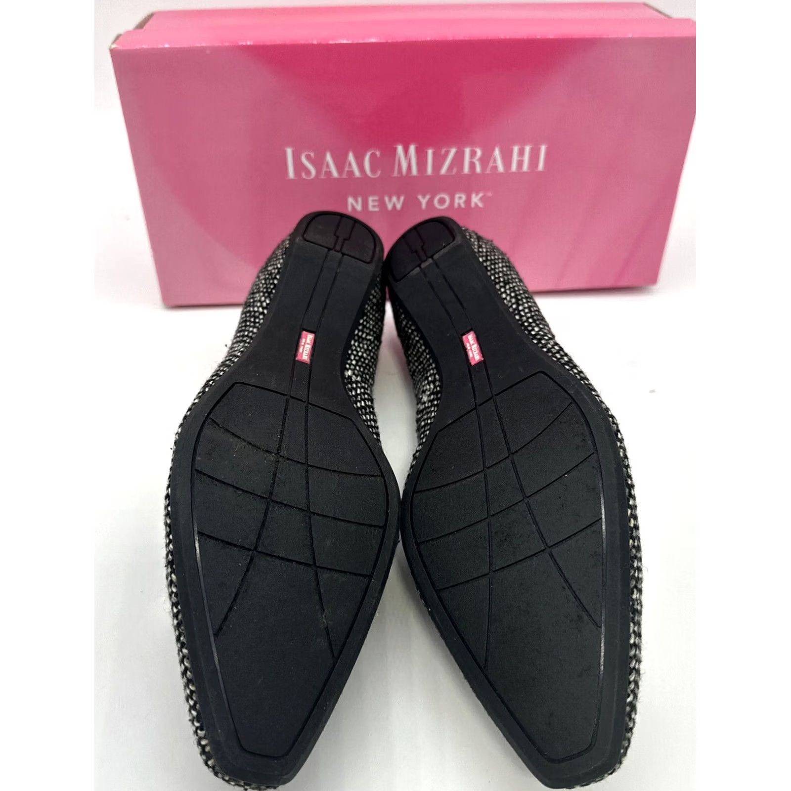 Isaac Mizrahi Isaac Mizrahi New York Loafer Womens Size 10 M Flats Pointed Toe Tweed Black Fabric Box Included Size US 10 / IT 40 - 5 Thumbnail