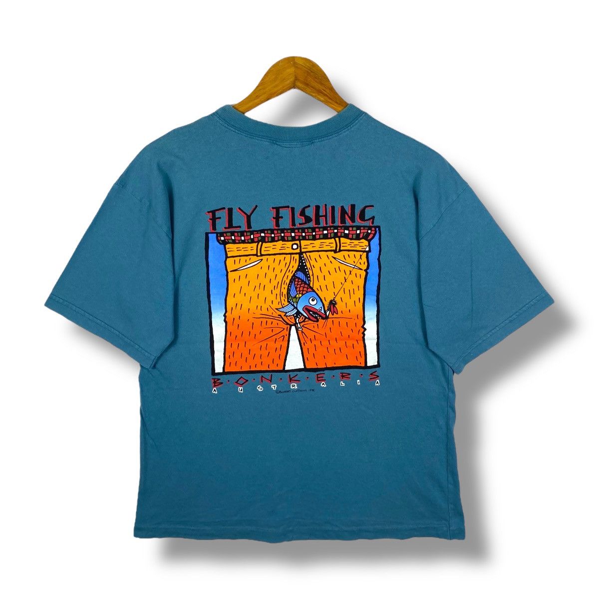 Vintage Vintage 90's Fly Fishing BONKERS CLOTHING Australia Graphic Size US S / EU 44-46 / 1 - 1 Thumbnail
